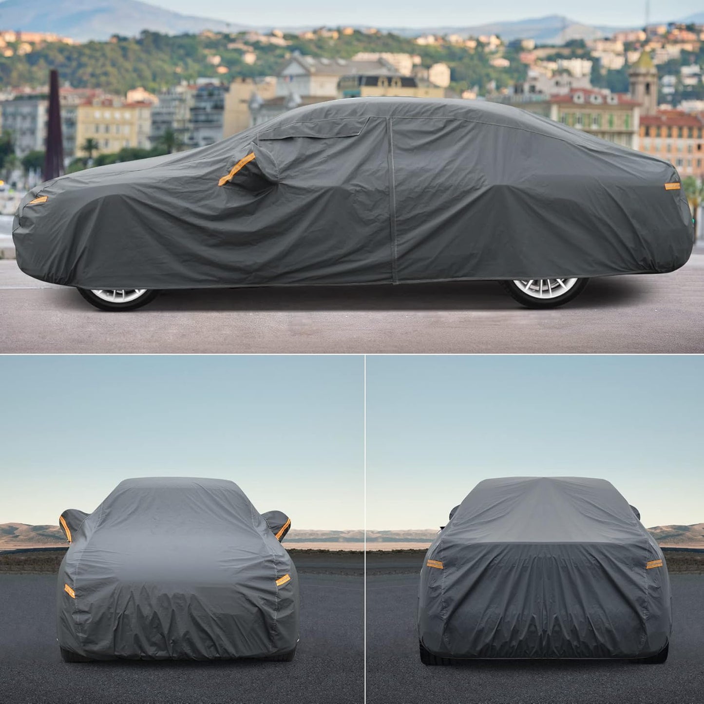 Premium Car Cover Custom Fit Volkswagen vw Jetta (2005-2025), 16 Layers Heavy Duty Car Cover Waterproof All Weather with Zipper Door for Sun Rain Snow Dust Uv Protection