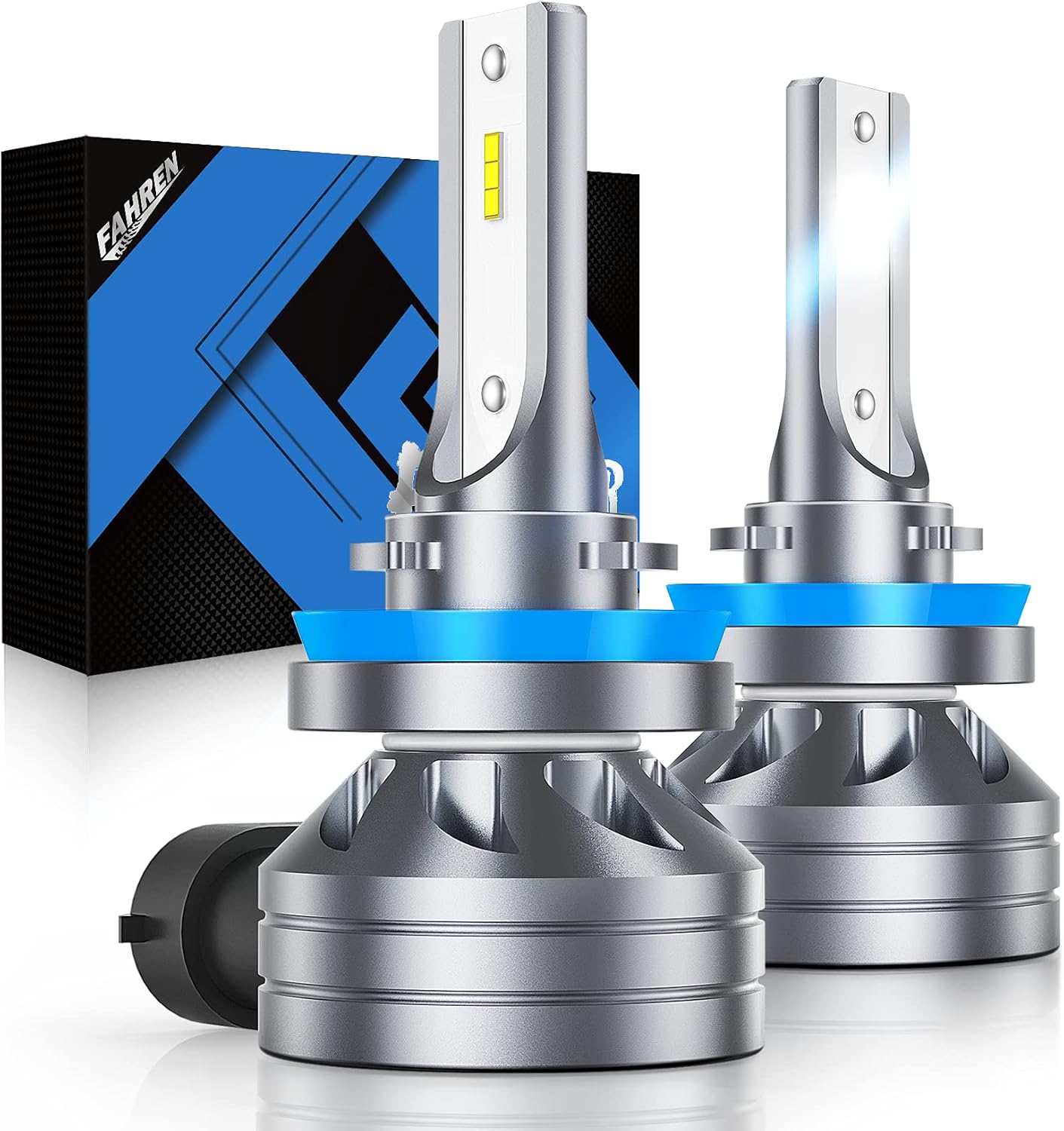 H11/H8/H16 LED Driving Fog Light Bulbs, 12000LM 400% Brighter Fanless, 6500K Cool White Driving Fog Lights, Play and Plug, Halogen Replacement Bulbs for Cars, Trucks, SUVs (Pack of 2)