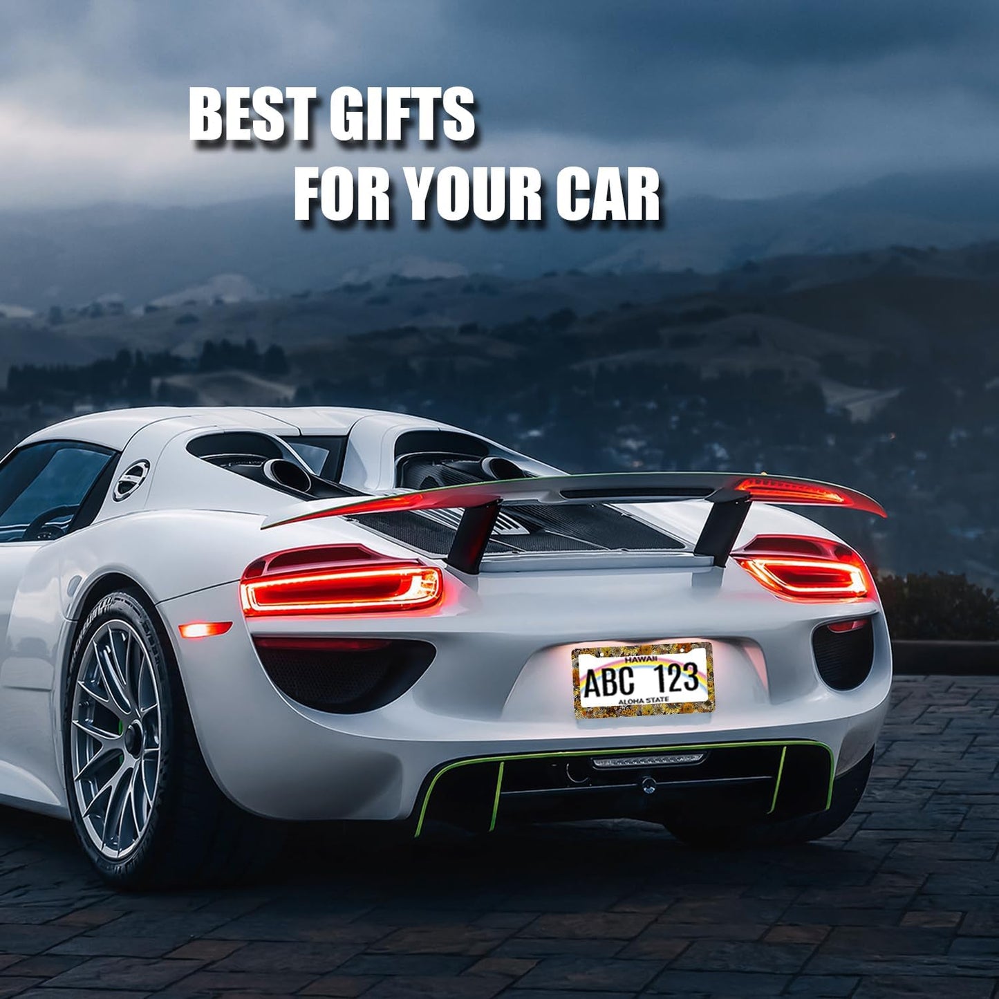 Vintage Sunflowers License Plate Frame Flowers License Plate Holder Stainless Steel Funny Colorful Car Accessories Decoration 6.3" X 12.3" With2 Holes Screws