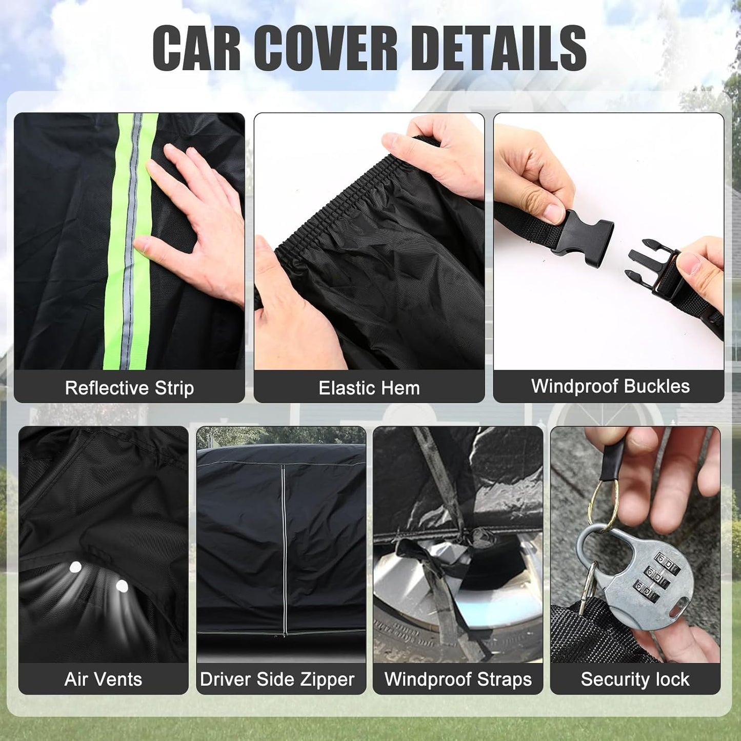 Waterproof Car Cover Compatible with 1984-2002 Toyota 4Runner 2/4 Door SUV Accessories, All Weather Classic Car Covers with Inner Cotton&Zipper Door for Snow Rain Protection