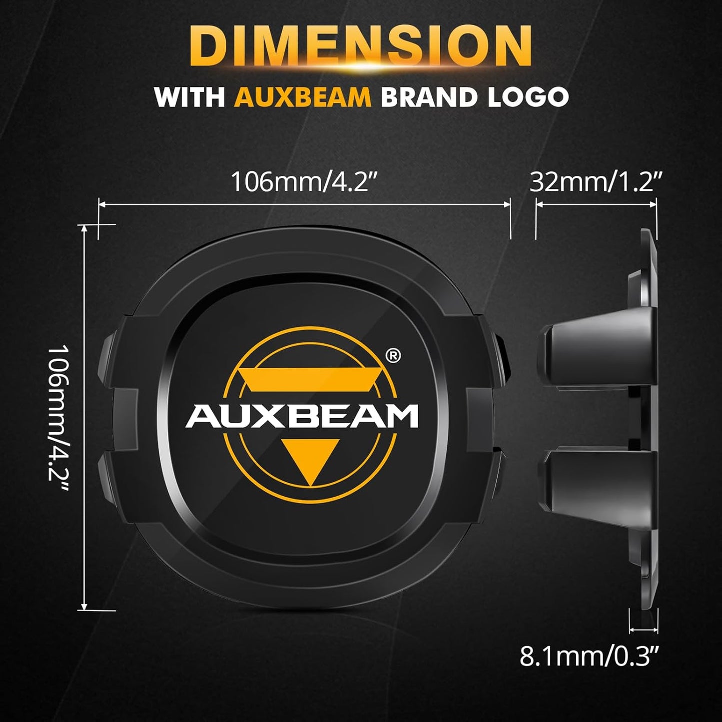 Auxbeam P4 Series Round Protective Light Covers, 4 Inch Black Offroad LED Pods Lens Cap, Dust Impact Shield & Street Compliant, Snap-On Design, 2 Packs
