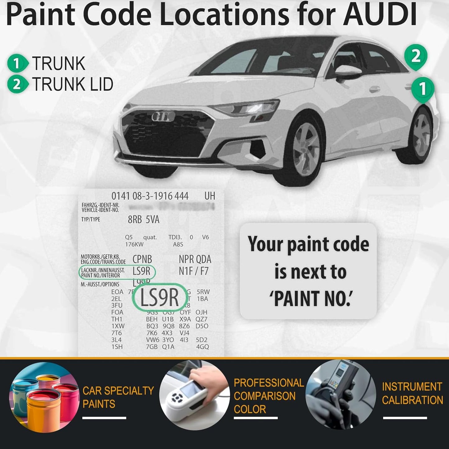 LZ7S/6Y Daytona Gray Pearl Car Touch Up Paint for Audi, Color Accurate Car Paint Scratch Repair Pen Kit Quick & Easy Fix Vehicle Chips and Automotive Nicks Scuff