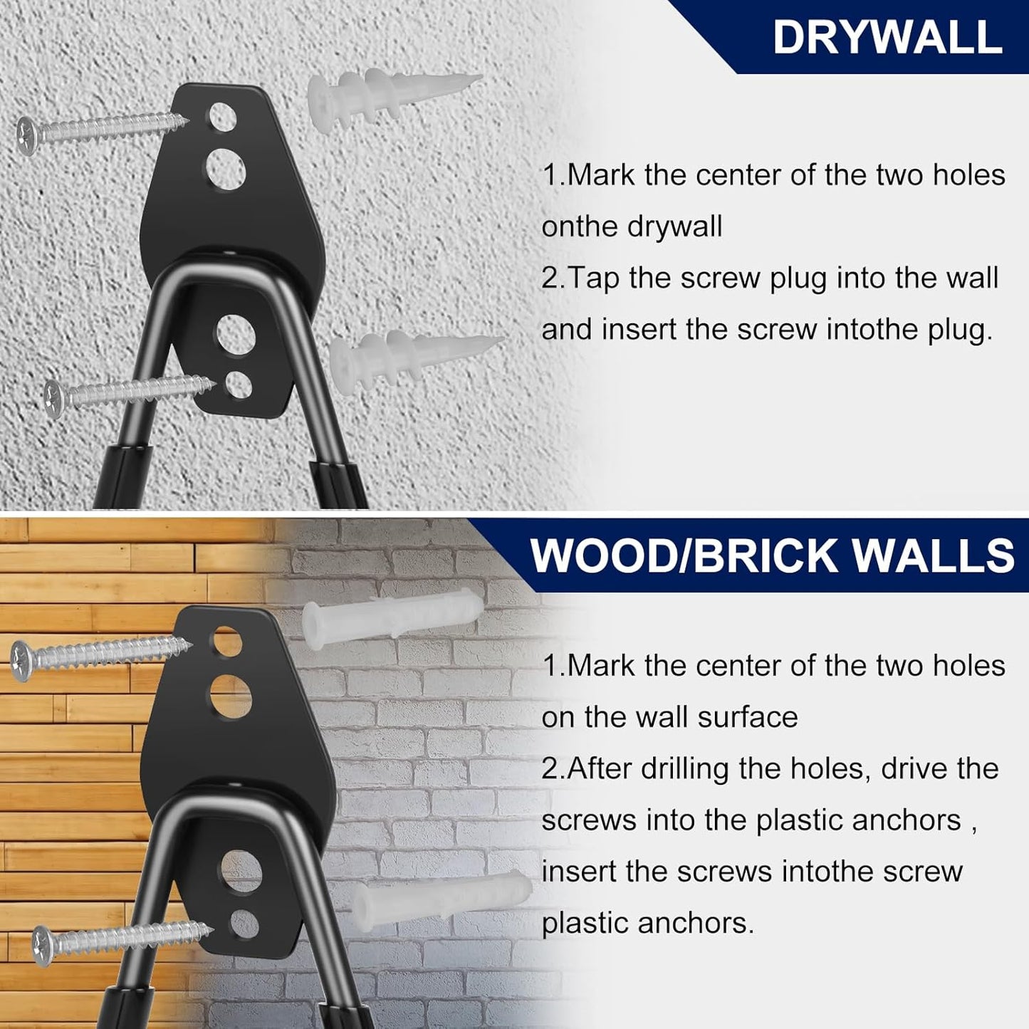 18 Pack Garage Hooks, Anti-Slip Coating, Hooks for Hanging Heavy Duty for Garages, Bicycles, Ladders, Gardening, Tools, Including 3 Organizing Straps