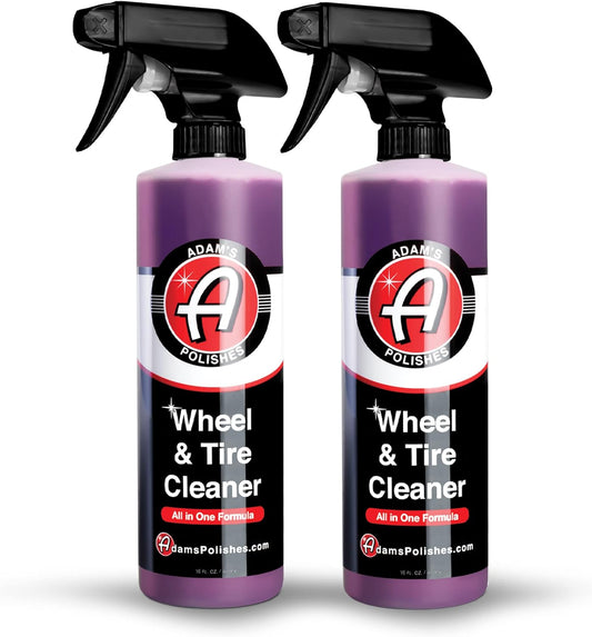 Adam's Wheel & Tire Cleaner (16oz, 2-Pack) - Professional All in One Tire & Wheel Cleaner Car Wash Well Cleaning Spray for Car Detailing, Safe On Most Rim Finishes