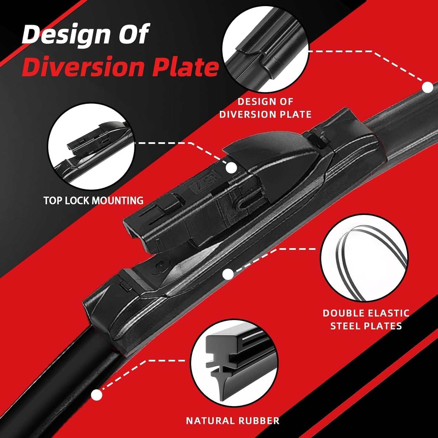 OTUAYAUTO Windshield Wiper Blades - Replacement for Subaru Forester 2019-2024, Front and Rear Wiper Blade, Top Lock - 26"+17"+14" (Pack of 3)