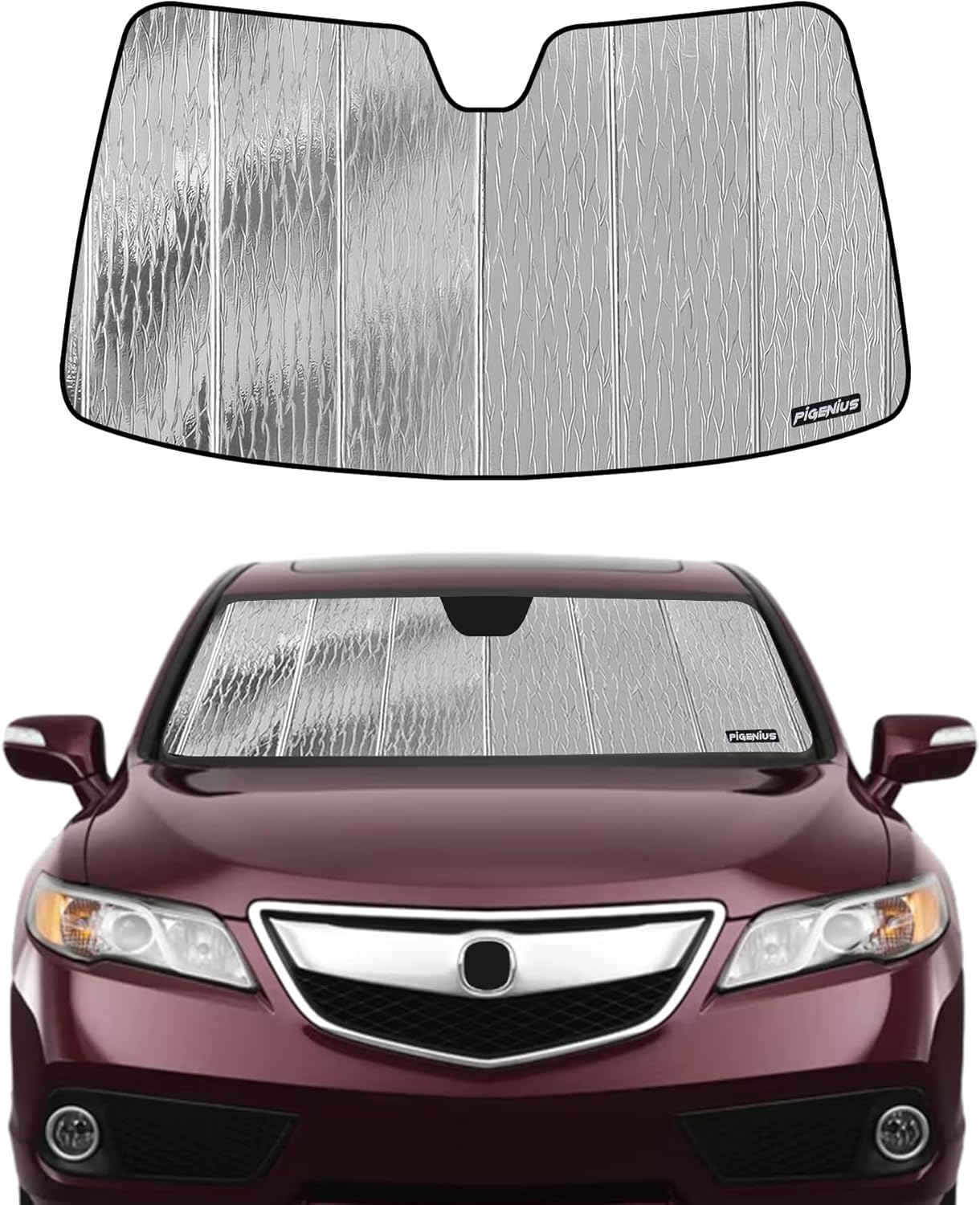 Windshield Sun Shade for Acura RDX 2013-2018,Front Window Sunshade Shield,2-in-1 Reflective Sun Shade,Silver for Summer, Black for Winter