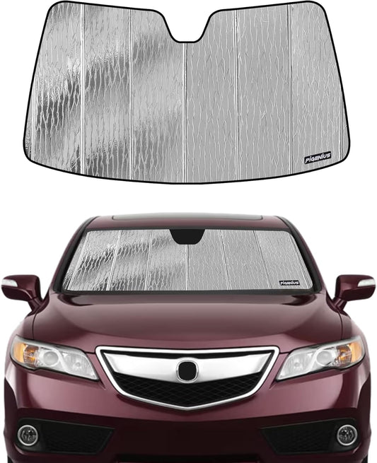 Windshield Sun Shade for Acura RDX 2013-2018,Front Window Sunshade Shield,2-in-1 Reflective Sun Shade,Silver for Summer, Black for Winter