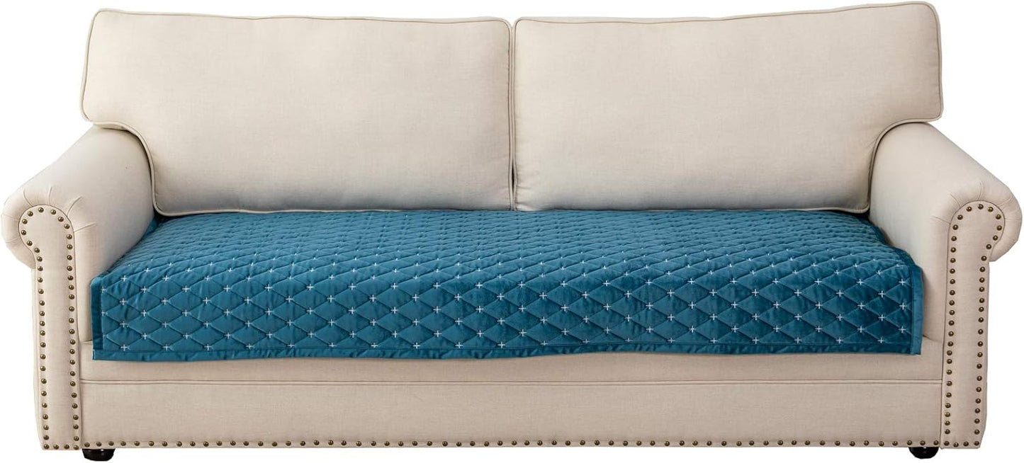 Eismodra Couch Cover,Sectional Couch Covers,Sofa Covers for 3 Cushion Couch,Anti-Slip Sofa Slipcovers for Dogs Cats Kids Loveseat Recliner L Shaped Armrest Backrest,Blue 36''x47''(Only 1 Piece)