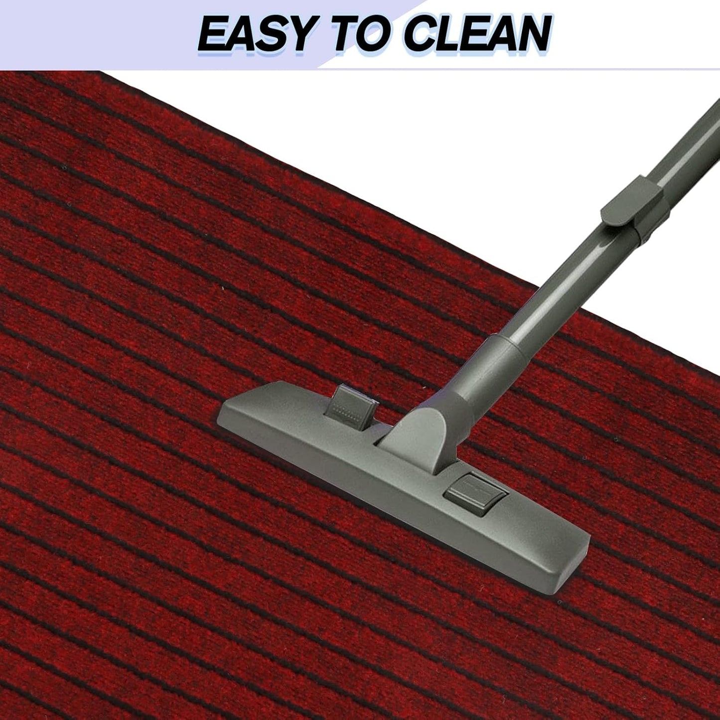 Custom Size Backed Non-Slip Area Rugs Runner, Easy Clean, Waterproof Runner Rugs for Hallway Entryway, Kitchen, Laundry, 2FT x 5FT, Red Stripe