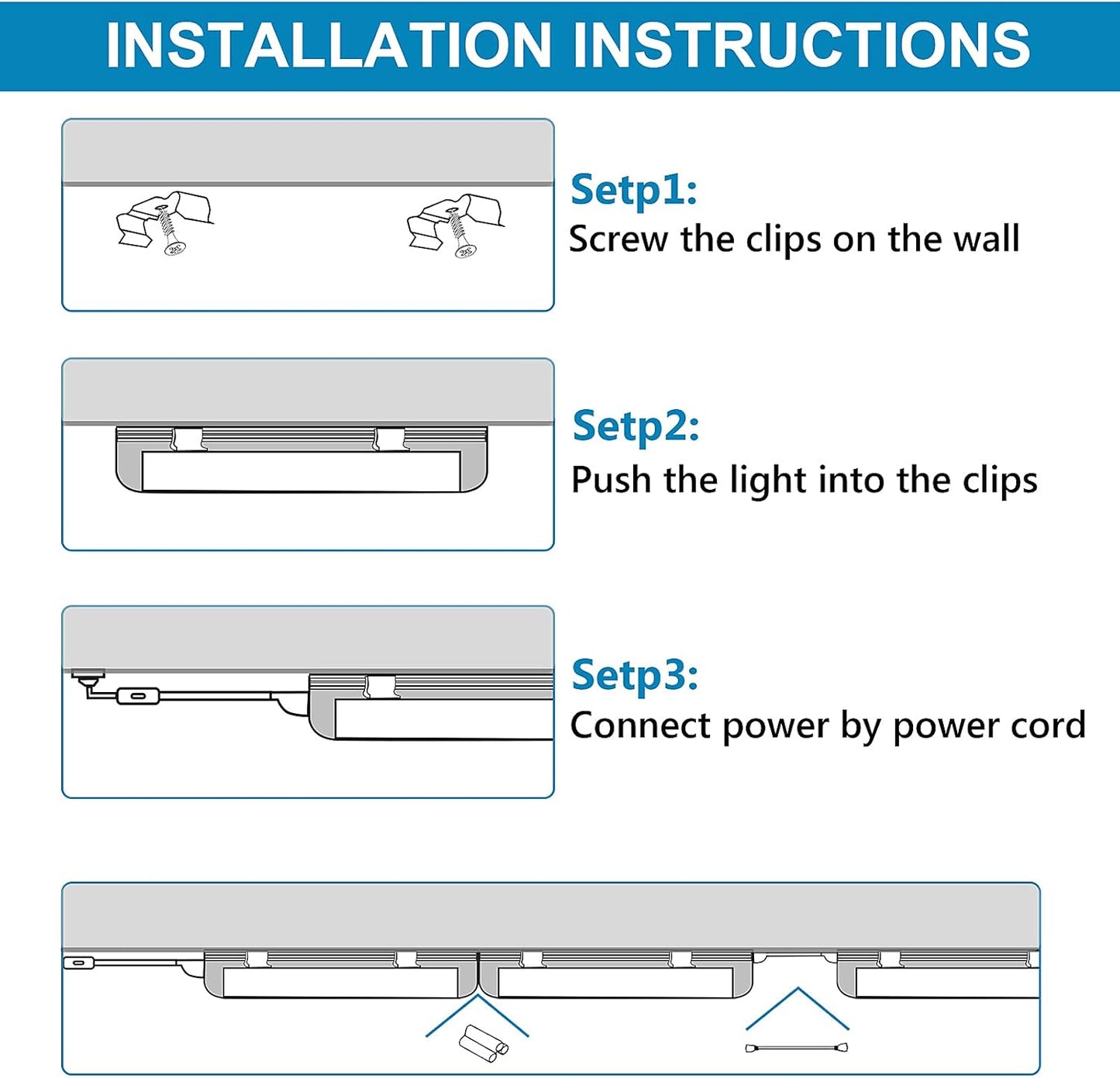 6 Pack, 8FT LED Shop Light Fixture, 144W 18500LM 5000K, Daylight White, U Shape, Clear Cover, Hight Output, Linkable Shop Lights, T8 LED Tube Lights, 8 LED shop lights for garage 8 foot with plug