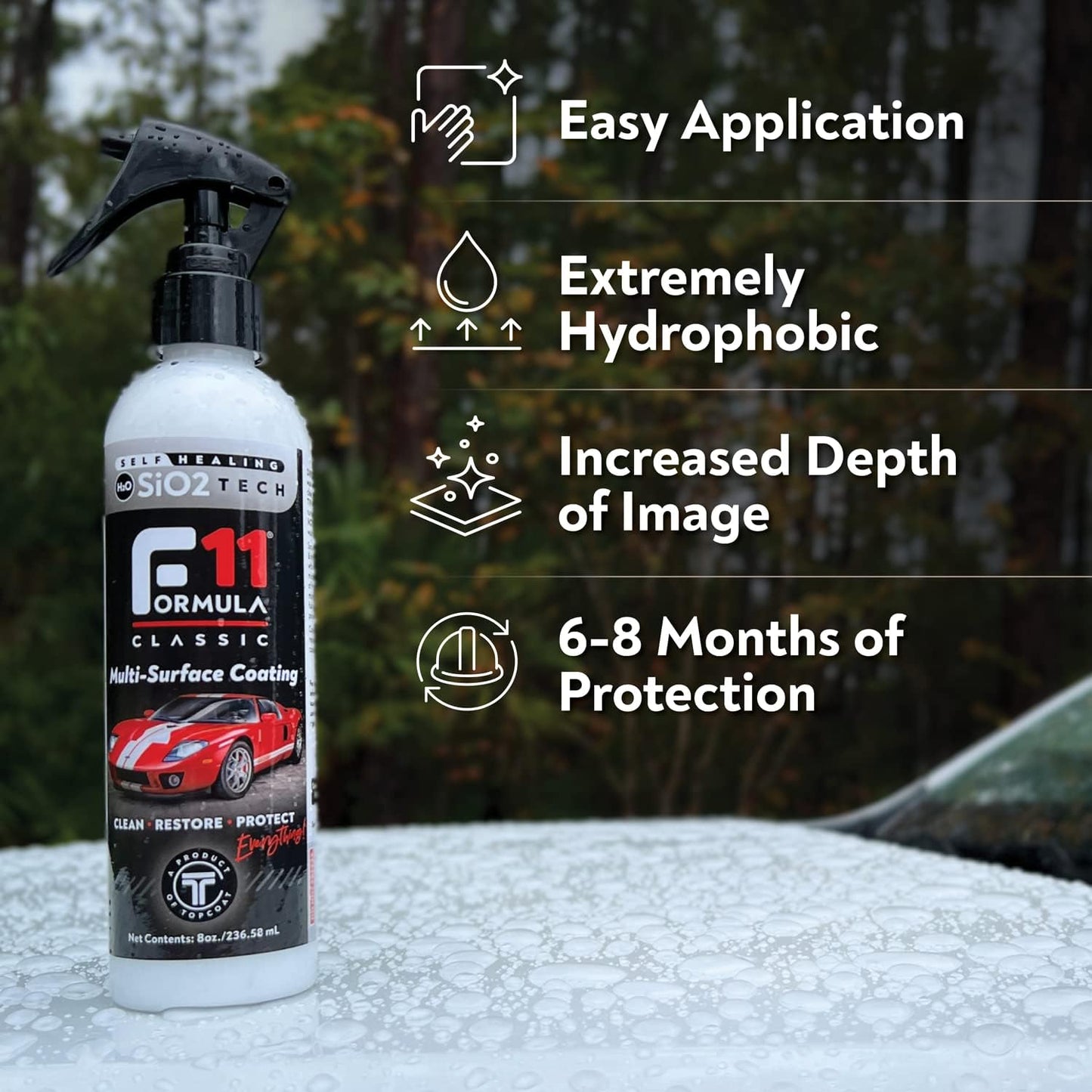 TopCoat F11 Polish & Sealer for Cars, Bikes and More – Water-Based Alternative to Ceramic Wax - 16 oz F11 Spray, 1 Gallon F11 Refill, and 5 Microfiber Towels