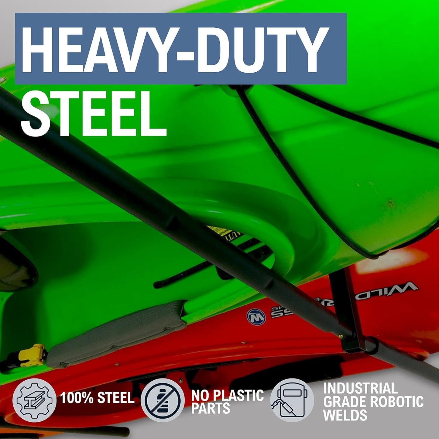 StoreYourBoard Adjustable Kayak Ceiling Rack – Hi Port 2 Garage Ceiling Kayak Hanger | Adjustable Overhead Kayak Storage for Recreational & Touring Kayaks | Garage Organization