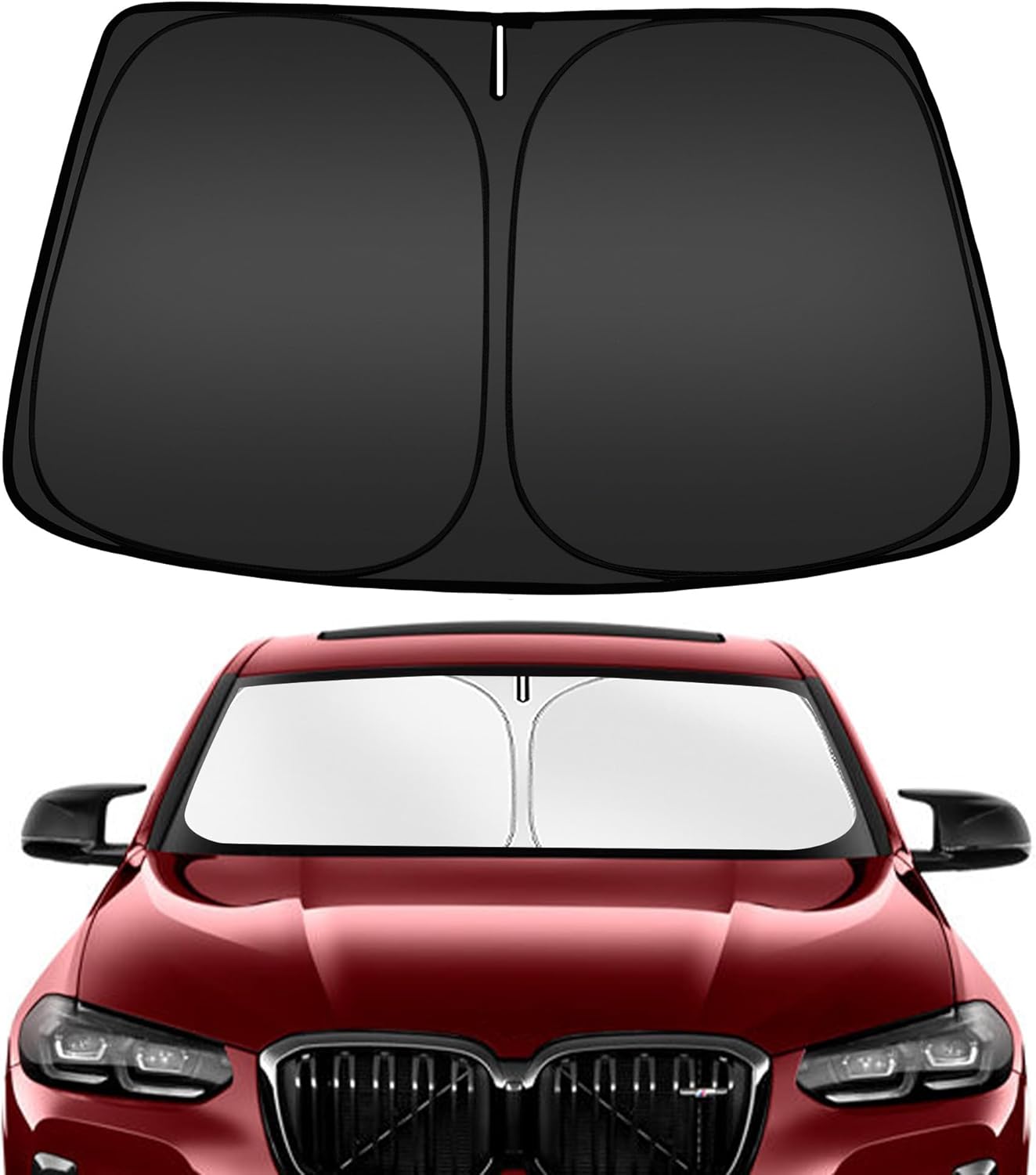 ARISMOTOR Windshield Sun Shade for BMW X4 2019-2025, Custom Fit Foldable Front Window Sunshade Sun Visor Protector, Block UV Rays Keep Your Car Cooler