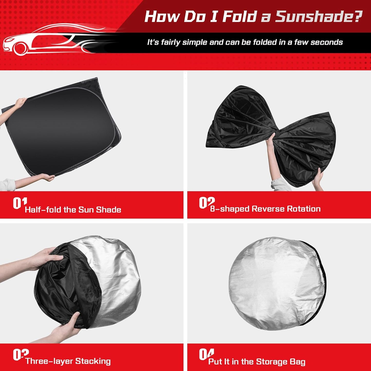 ARISMOTOR Windshield Sun Shade for S-ubaru Crosstrek 2018-2023, Custom Fit Foldable Front Window Sunshade Sun Visor Protector, Block UV Rays Keep Your Car Cooler