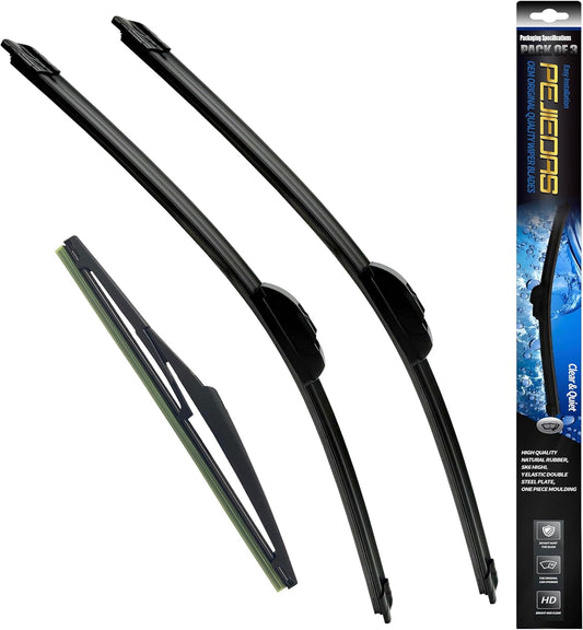Front Wiper + Rear Wiper Blades for Toyota Rav4 2013-2018 (26 inch + 16 inch + 10 inch Wiper Blades) OE Original Style