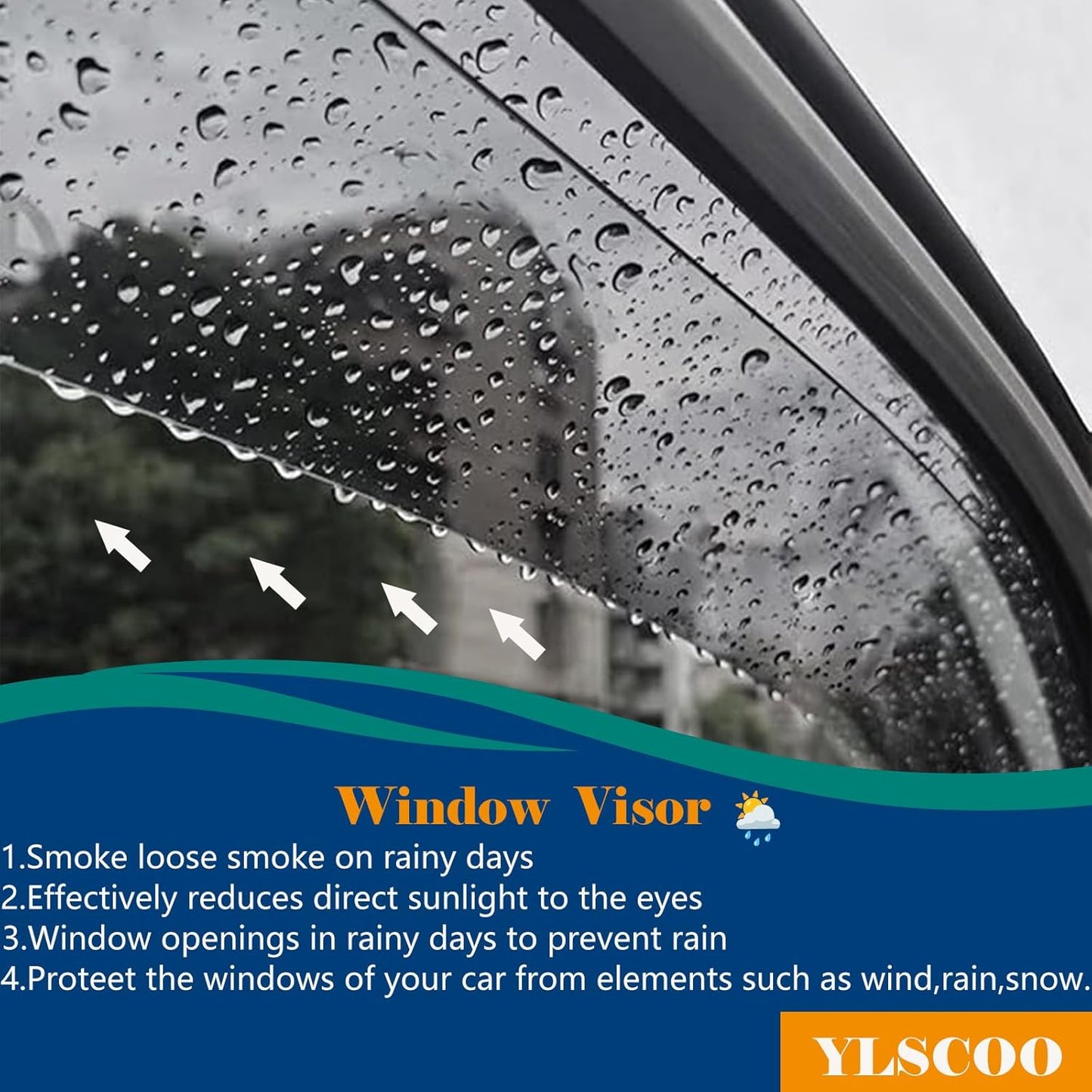 Window Visors Rain Guards fits 2010-2015 Prius (EXCLUDES Prius V & Prius C), Out-Channel Window Wind Deflectors Vent Shades Accessories, Dark Smoke 4 Pcs, 2011 2012 2013 2014