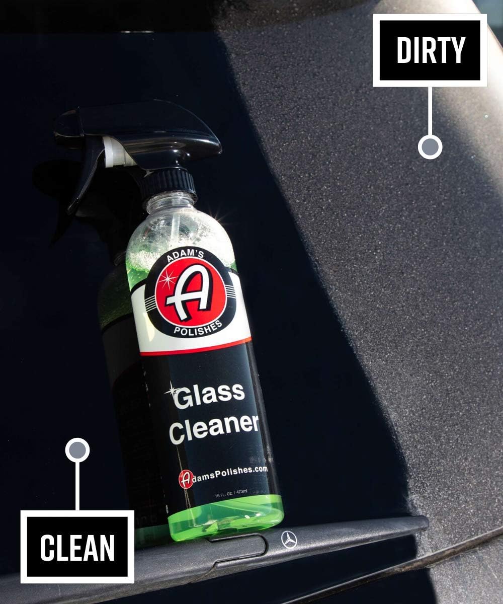 Adam's Polishes Glass Cleaner - Car Window Cleaner | Car Wash All-Natural Streak Free Formula for Car Cleaning | Safe On Tinted & Non-Tinted Glass | Won’t Strip Car Wax or Paint Protection