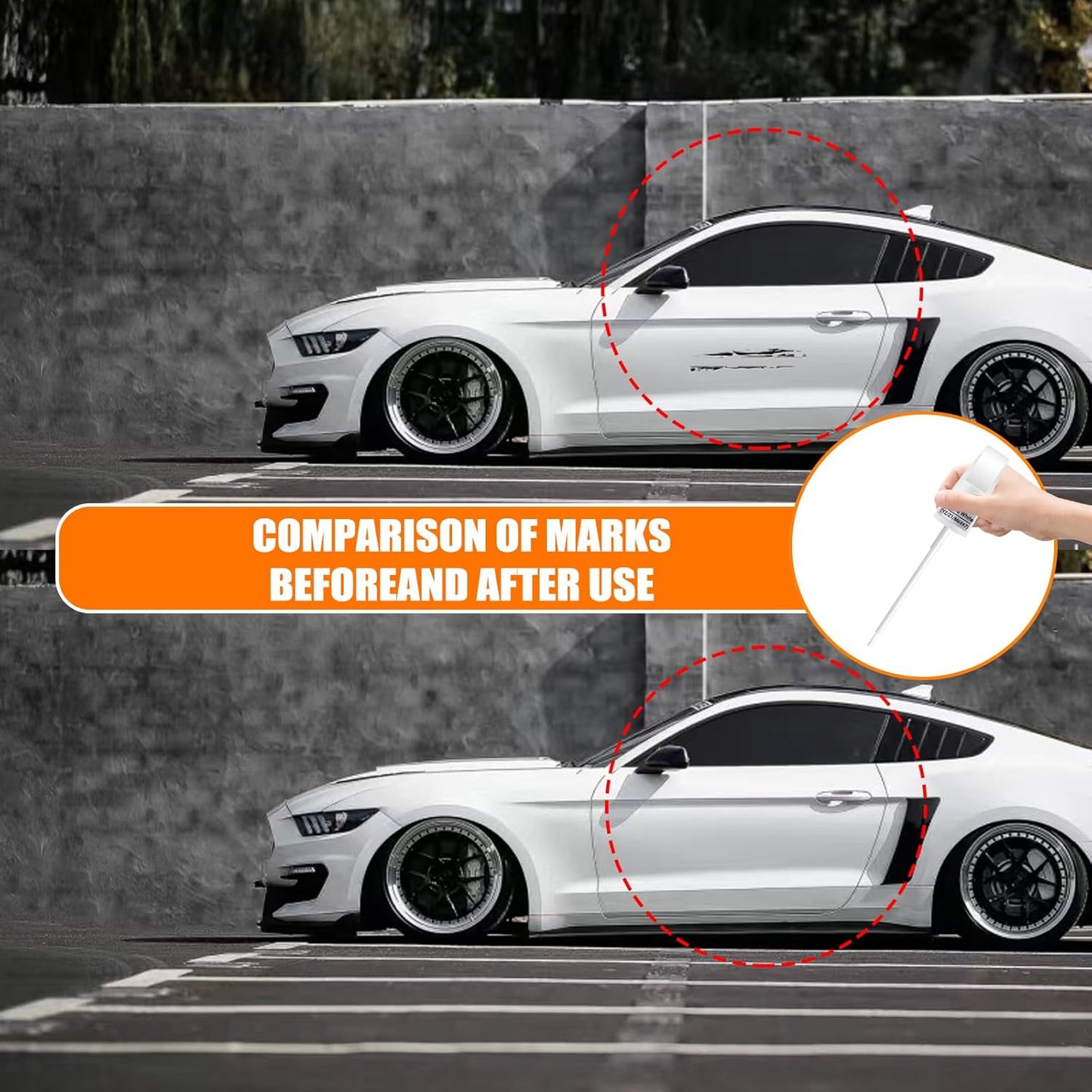 UM Agate Black Metallic Touch Up Paint for Ford, Car Paint Pen Scratch Repair Two-In-One Touch Up Paint, Premium Car Scratch Remover for Deep Scratches