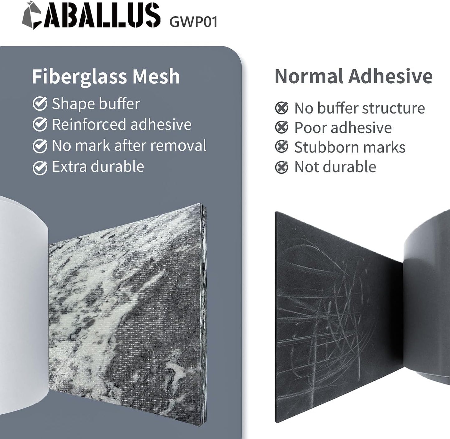 GWP01 Marble Grain Garage Wall Protector Car Door Protectors, Garage Accessories, Parking Stopper for Garage, Tool-Free, Designed in Germany