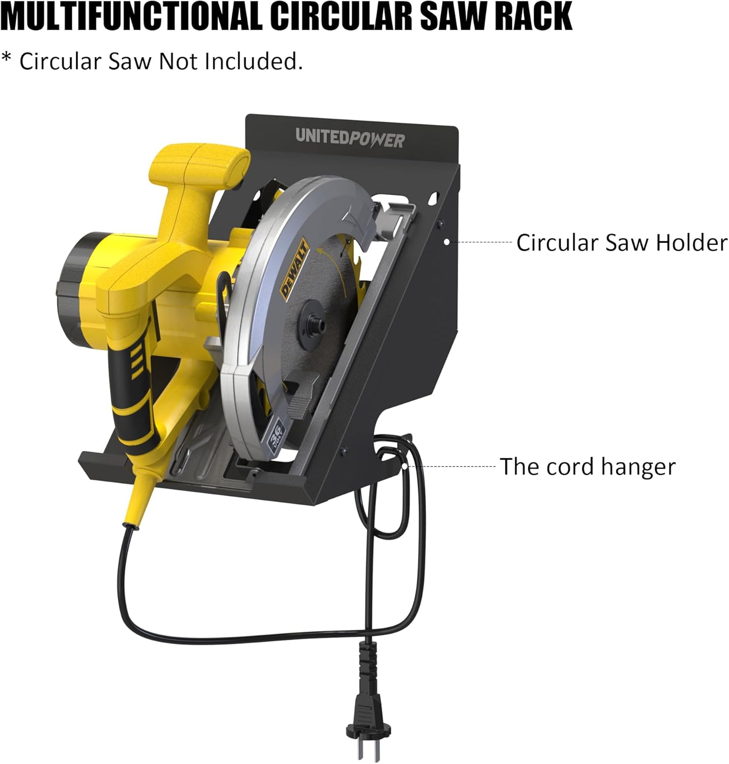 UNITEDPOWER Circular Saw Holder, Wall Mount Storage Rack Organizer for Workshop, Shed, Garage, Home, Fit Most of Circular Saw