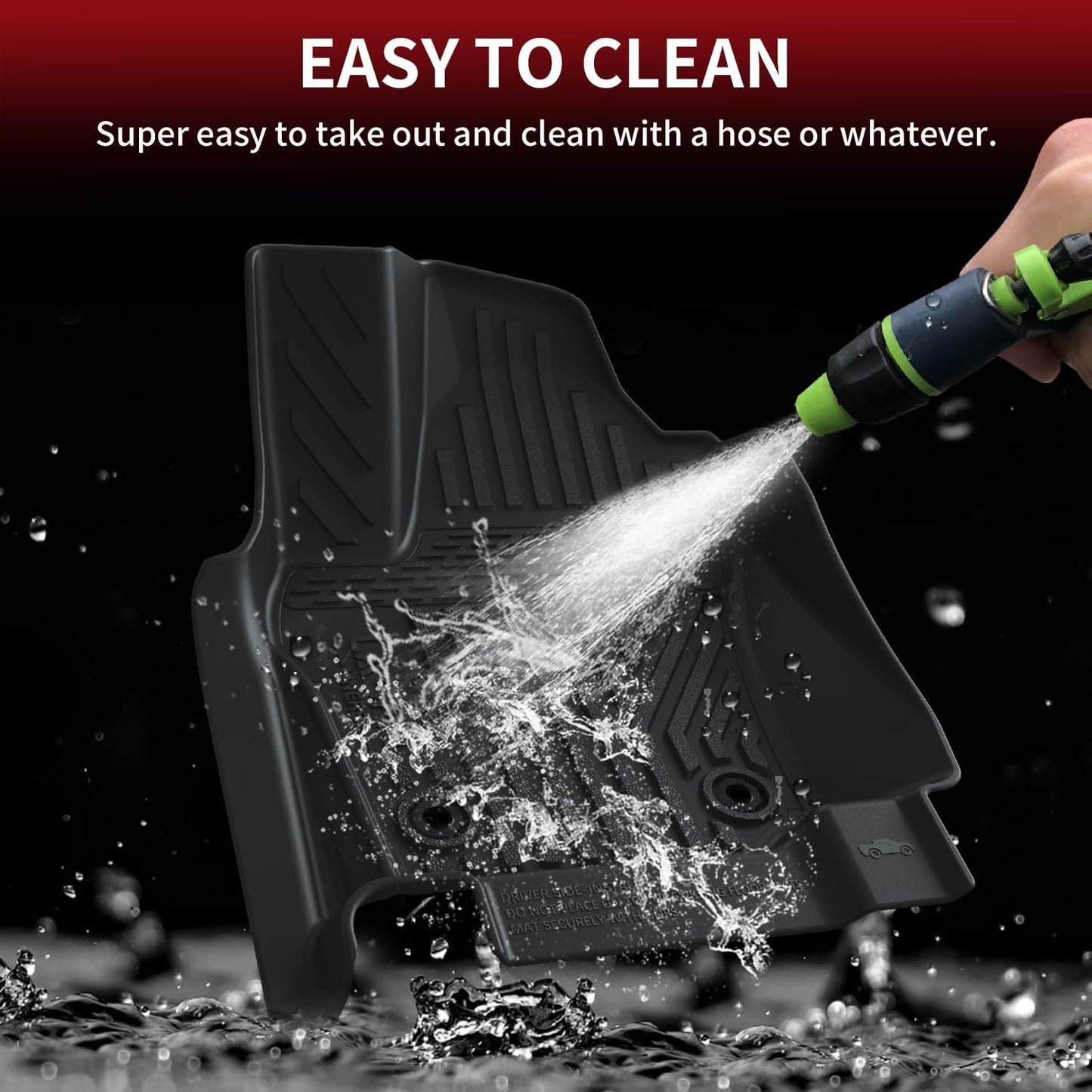 LASFIT Floor Mats Fit for Tacoma 2024-2025 Xtra Cab (Only Front Mats) All Weather Floor Liner TPE Custom Fit Car Mats Front Row Mats, Black