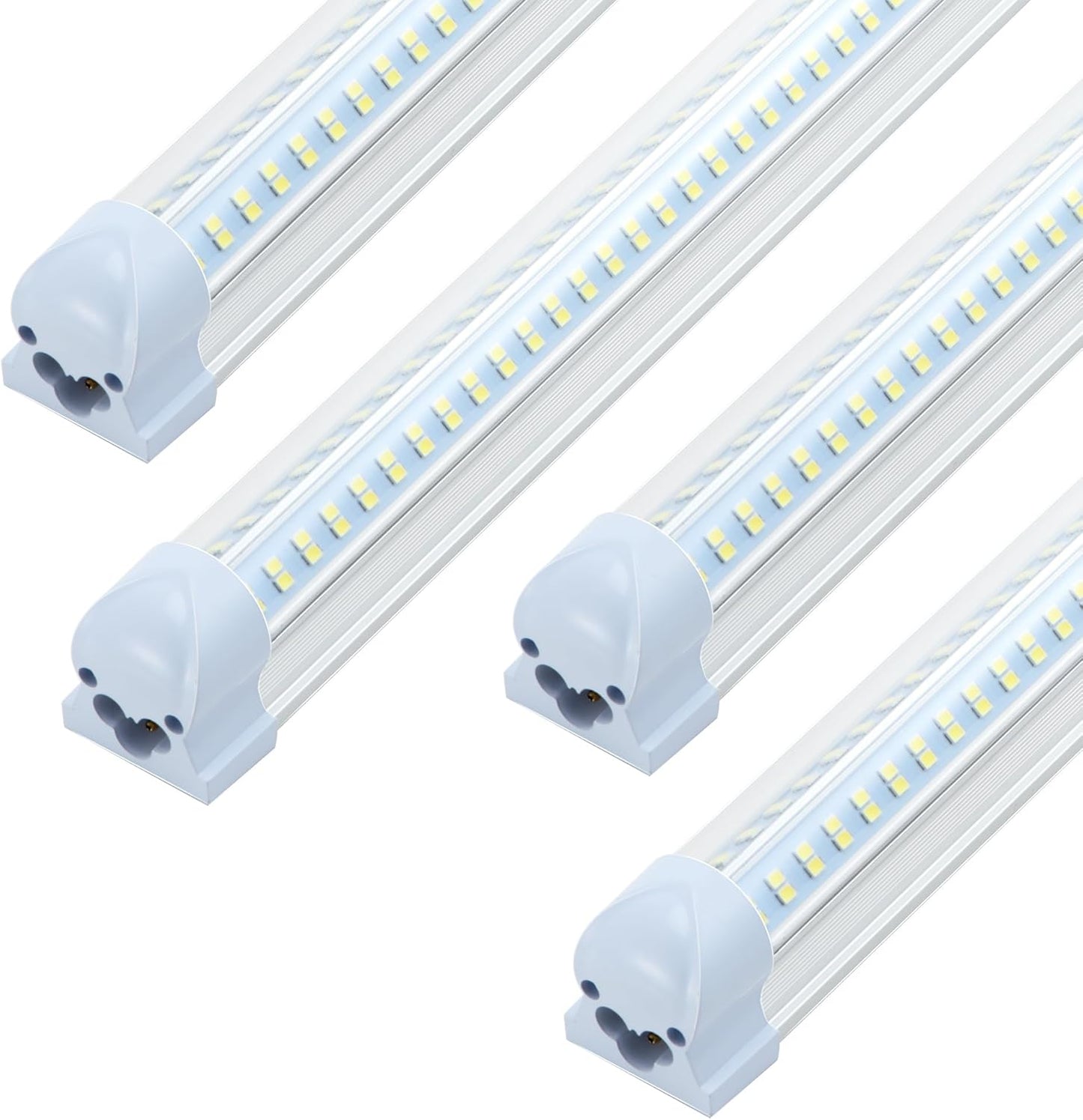 T8 LED Shop Lights, 4 Pack Garage Light 4FT 60W 9600LM 6000K, Work Lights Ceiling LED, Linkable Lighting, Plug & Play Energy-Saving for Warehouse Basement Gym Room(V4)