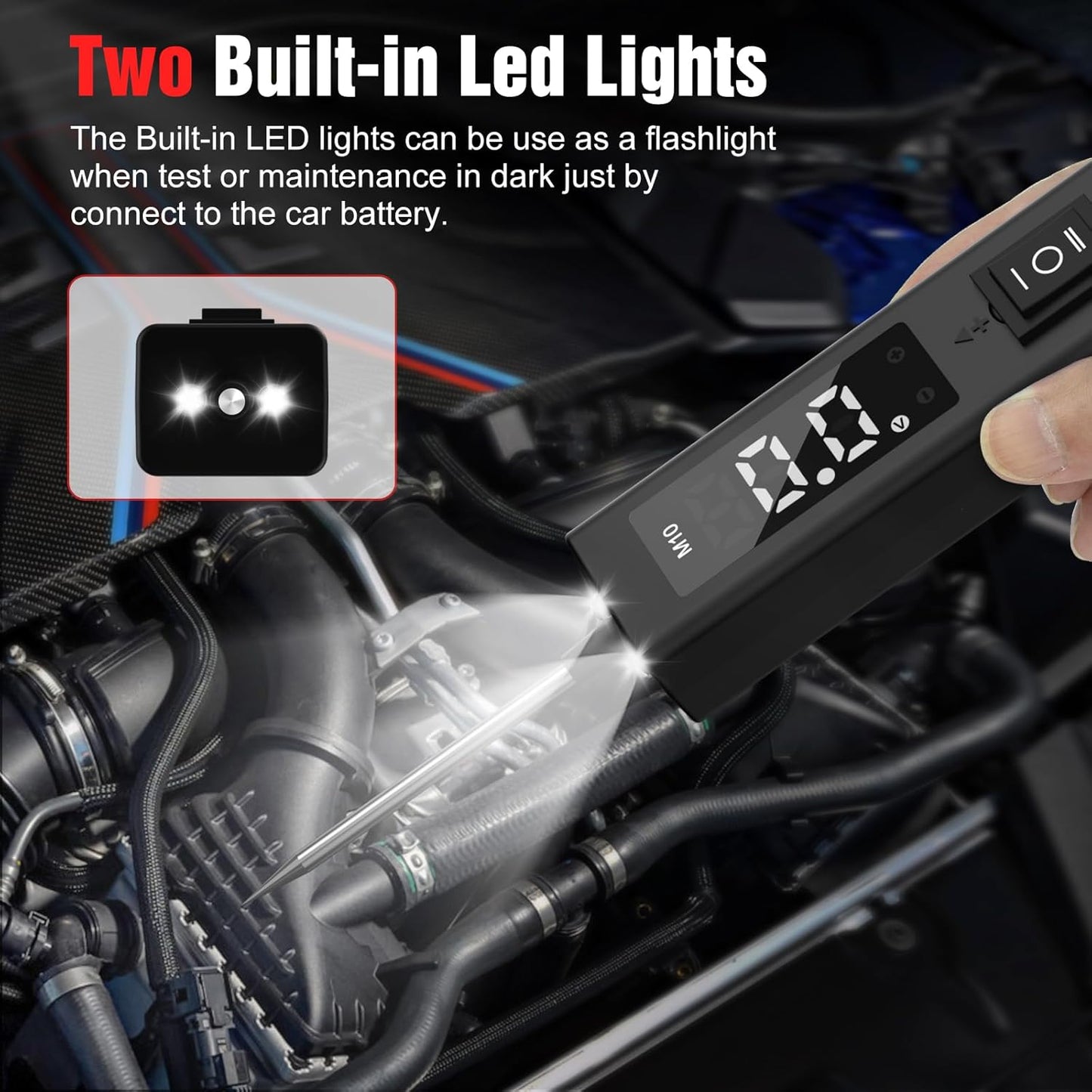 Car Circuit Tester, 12V & 24V DC Automotive Test Light, LED Power Circuit Probe Tester, Fuse Voltage Tester, Short Circuit Finder Component Activation Continuity Tester