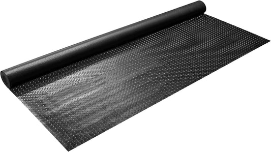 IncStores 2.5mm Thick Commercial-Grade Nitro Roll Garage Floor Mat | Flexible Vinyl Floor Mat for a Stronger and Safer Garage, Workshop, or Trailer | Diamond-Plate, Midnight Black, 10' x 100'