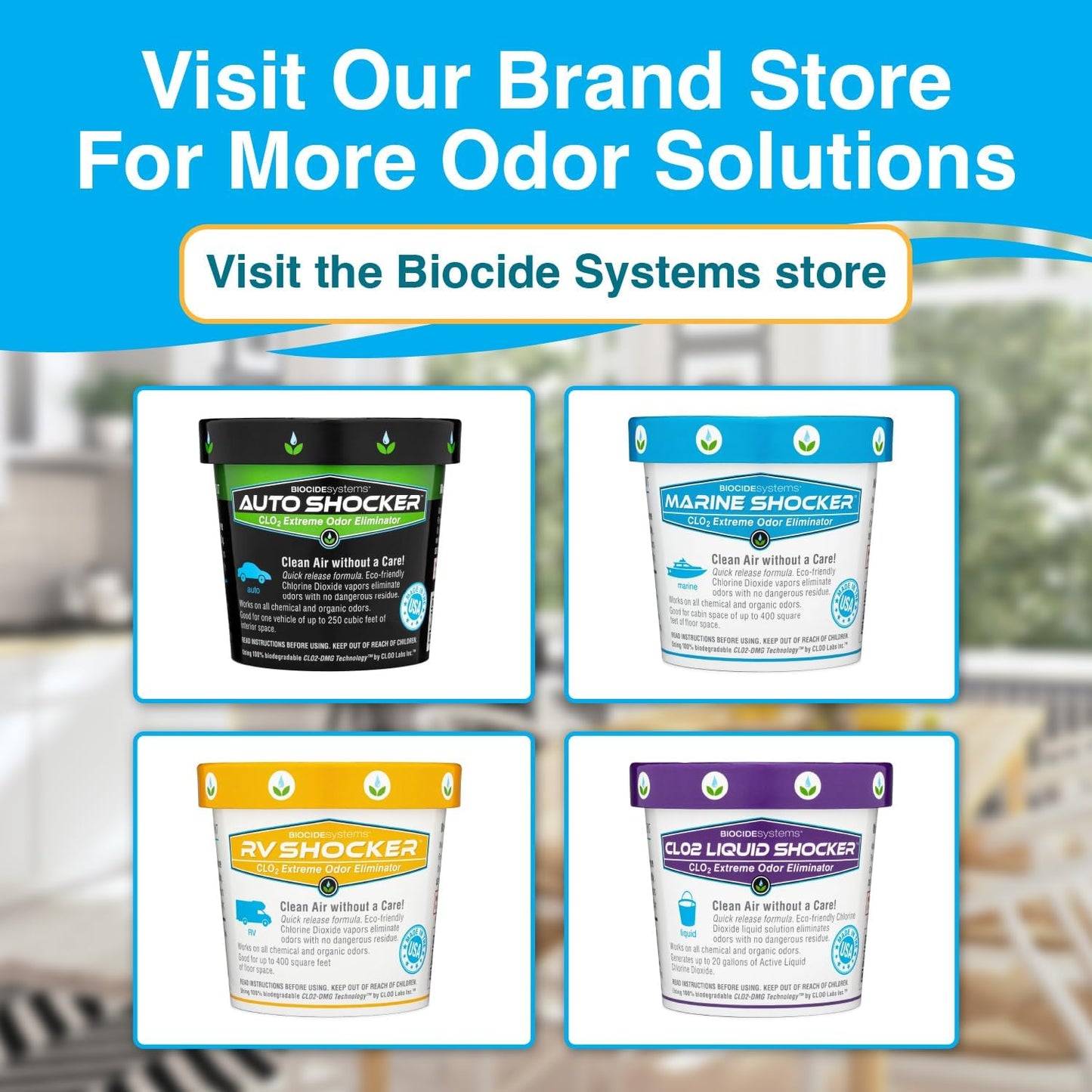 Auto Shocker Strong Car Odor Eliminator, Eco-Friendly Chlorine Dioxide Odor Bomb for Vehicle Interior Up to 250 Cubic Feet