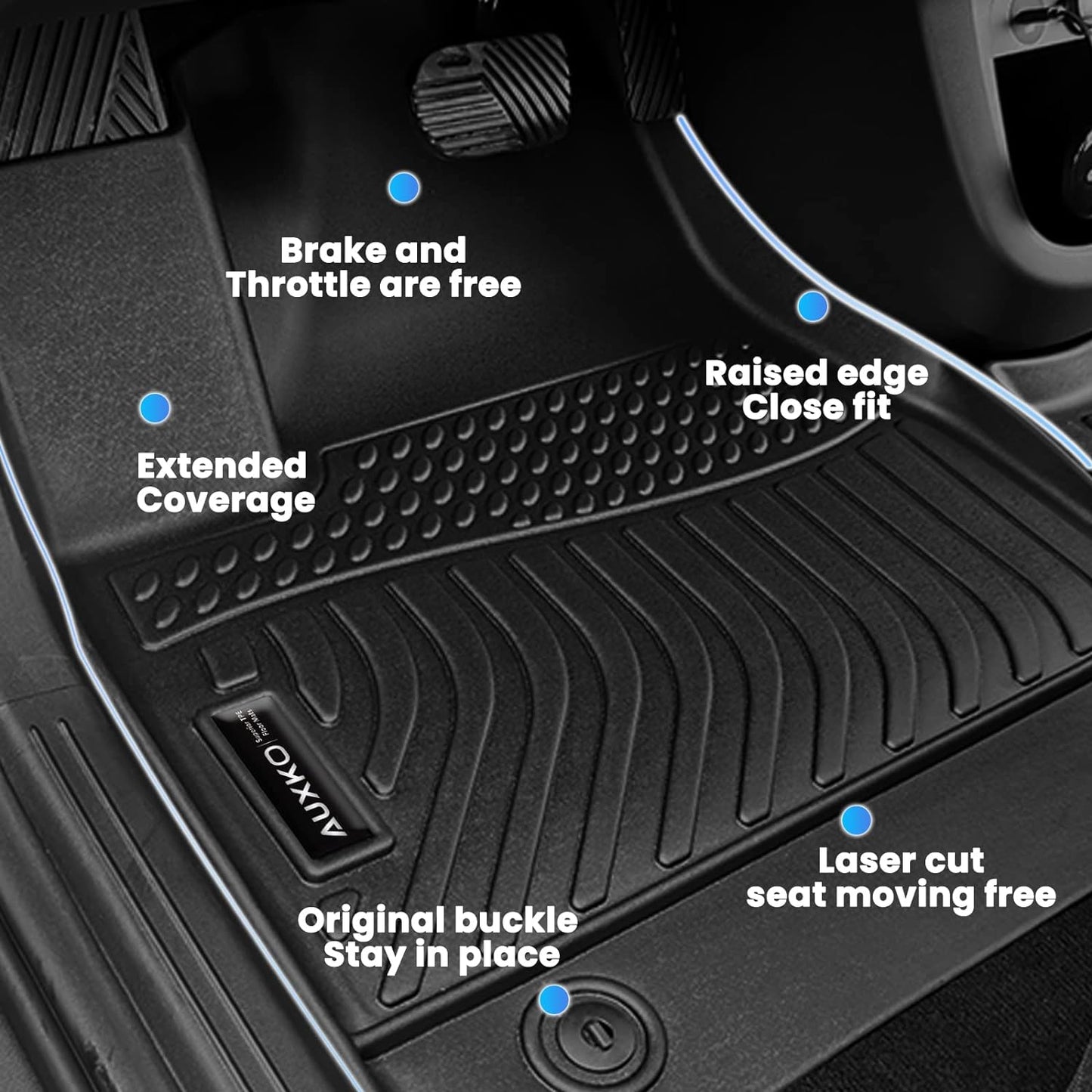 Auxko All Weather Floor Mats Upper Cargo Mat with Backrest Mat & Door Sill Protector for 2023-2026 Honda CRV TPE Liners Accessories Guard Odorless Anti-Slip Floor Trunk Liner with Back Seat Protectors