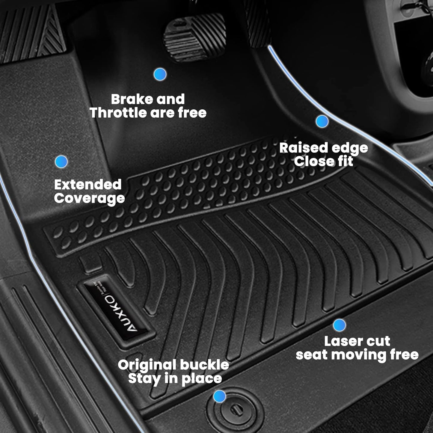 Auxko All Weather Floor Mats Cargo Mat with Backrest Mat for Honda Passport 2026 TPE Liners All Season Accessories Guard Odorless Anti-Slip Floor Liners Trunk Tray with Back Seat Protectors