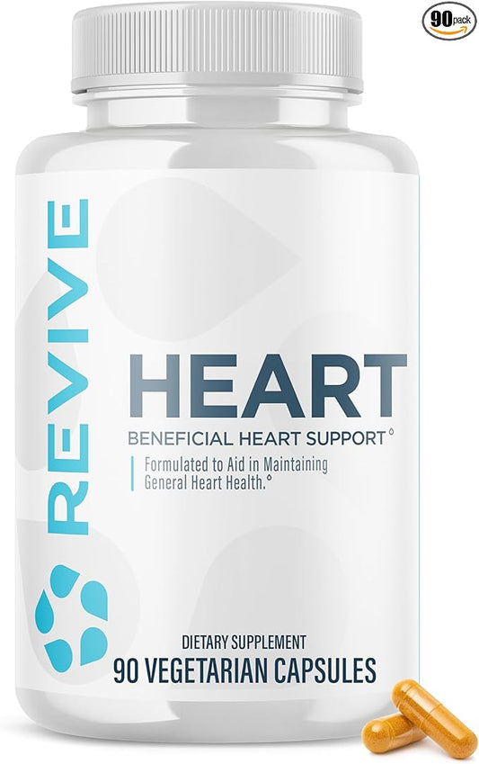 Revive MD Health Supplements, 90 Veggie Capsules - CoQ10 Supplement Supports Heart Muscle Function - Coenzyme Q10 200mg Promotes Healthy Flow - Vegan-Friendly & Gluten-Free