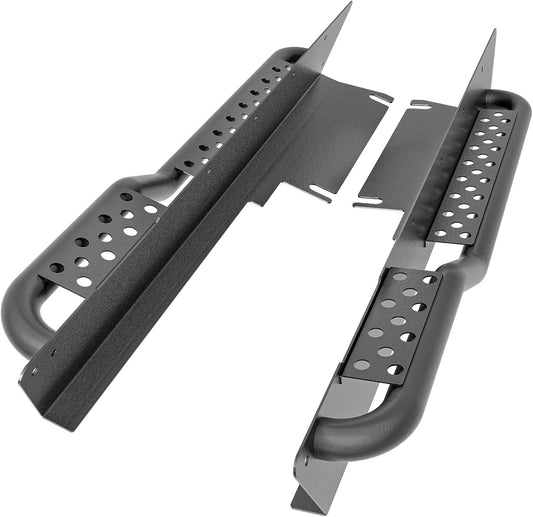 Running Boards Side Steps Compatible with 1997-2006 Jeep Wrangler TJ 2 Doors, Heavy-Duty Steel Nerf Bars Step Plates Rock Sliders Rails (Off-Road, Black)