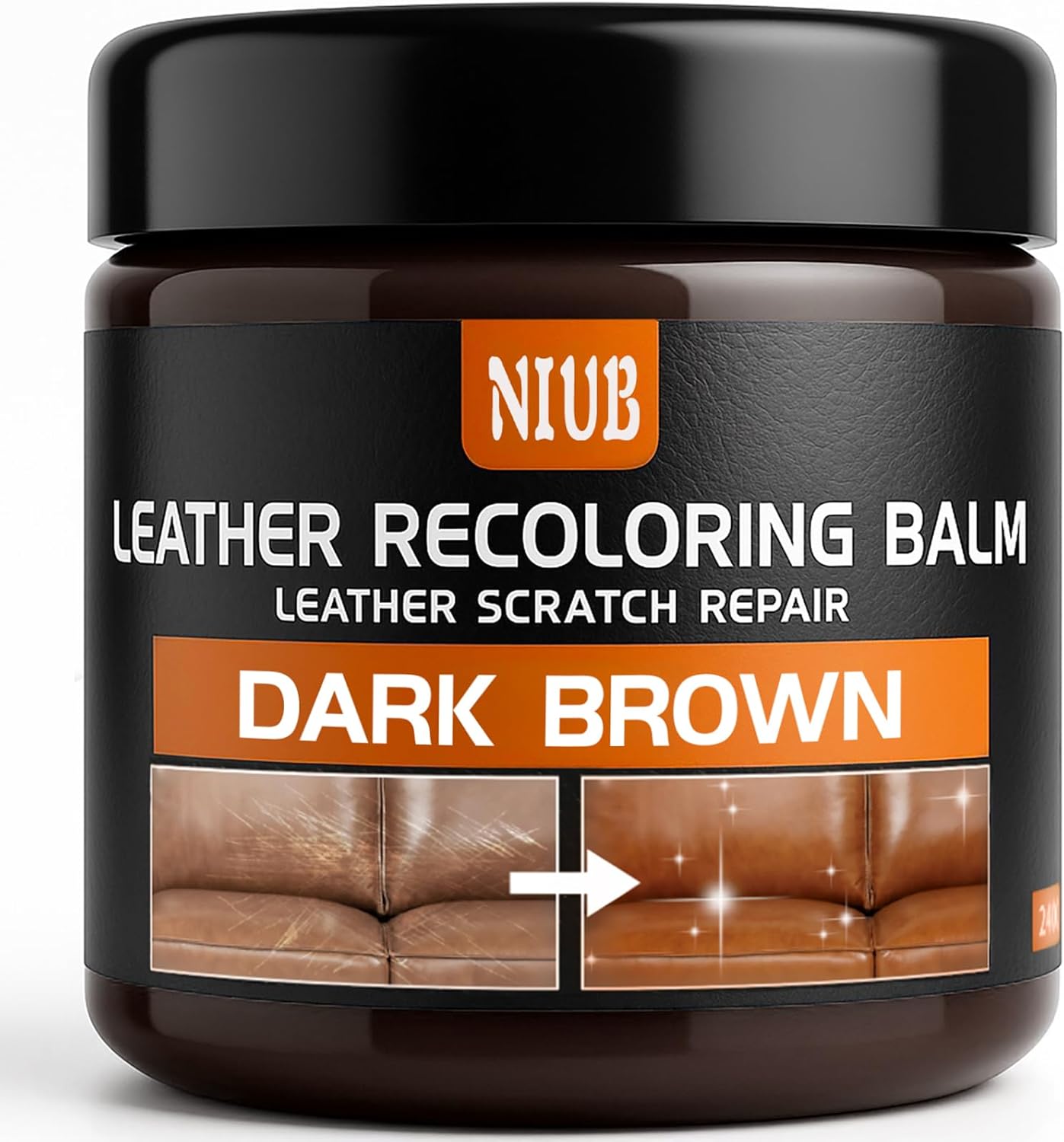 Leather Recoloring Balm Leather Color Restorer Scratch Repair Leather Paint for Furniture Couches Car Seats Shoes Bags Leather Dye and Restorer Restores Faded and Scratched Leather-Dark Brown