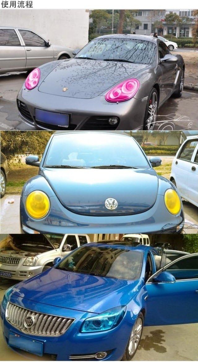 12 by 48 Inches Self Adhesive Headlight, Tail Lights, Fog Lights Tint Vinyl Film (12 X 48, Light Blue)