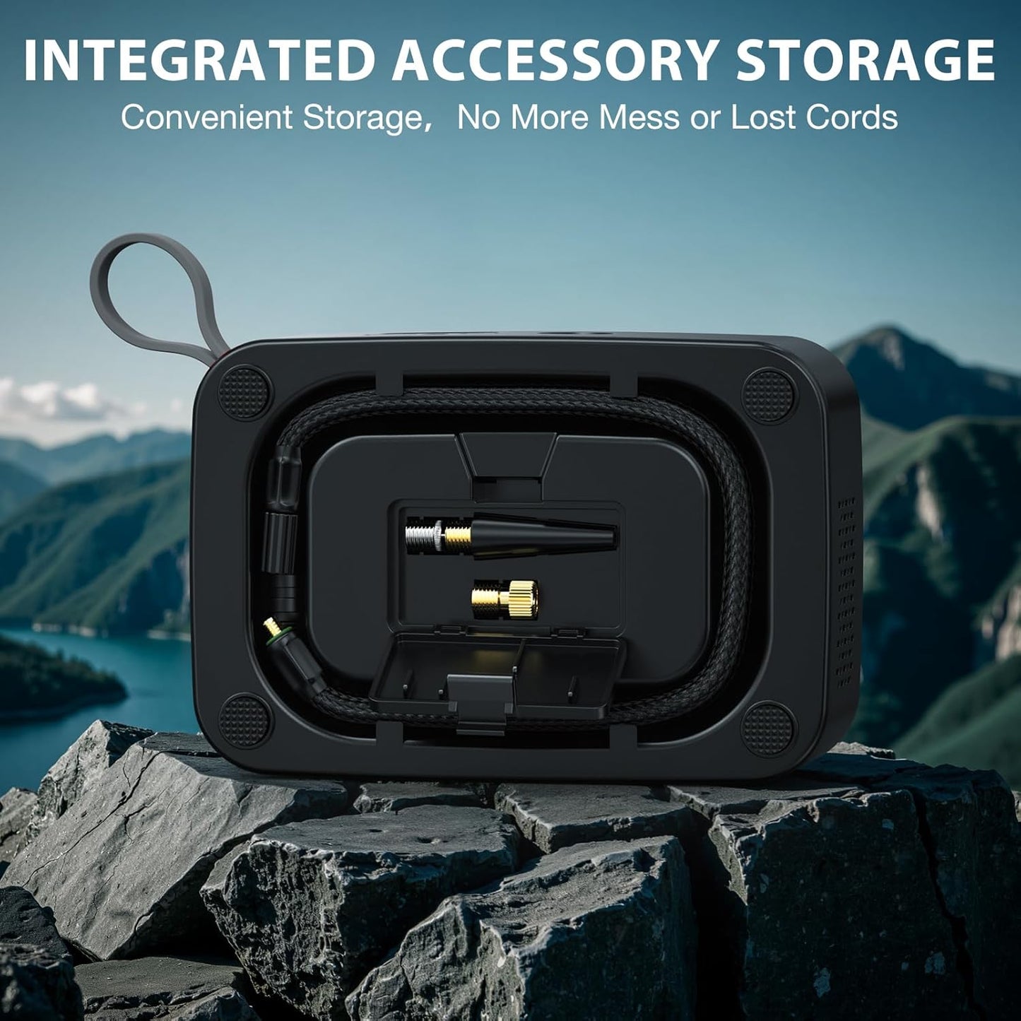 NEXPOW Tire Inflator Portable Air Compressor, 150 PSI Cordless Air Pump for Car Tires with Digital Pressure Gauge & Auto Shut-Off, Air Compressor Portable for Car, Motorcycle, Bicycle, Balls, Gray