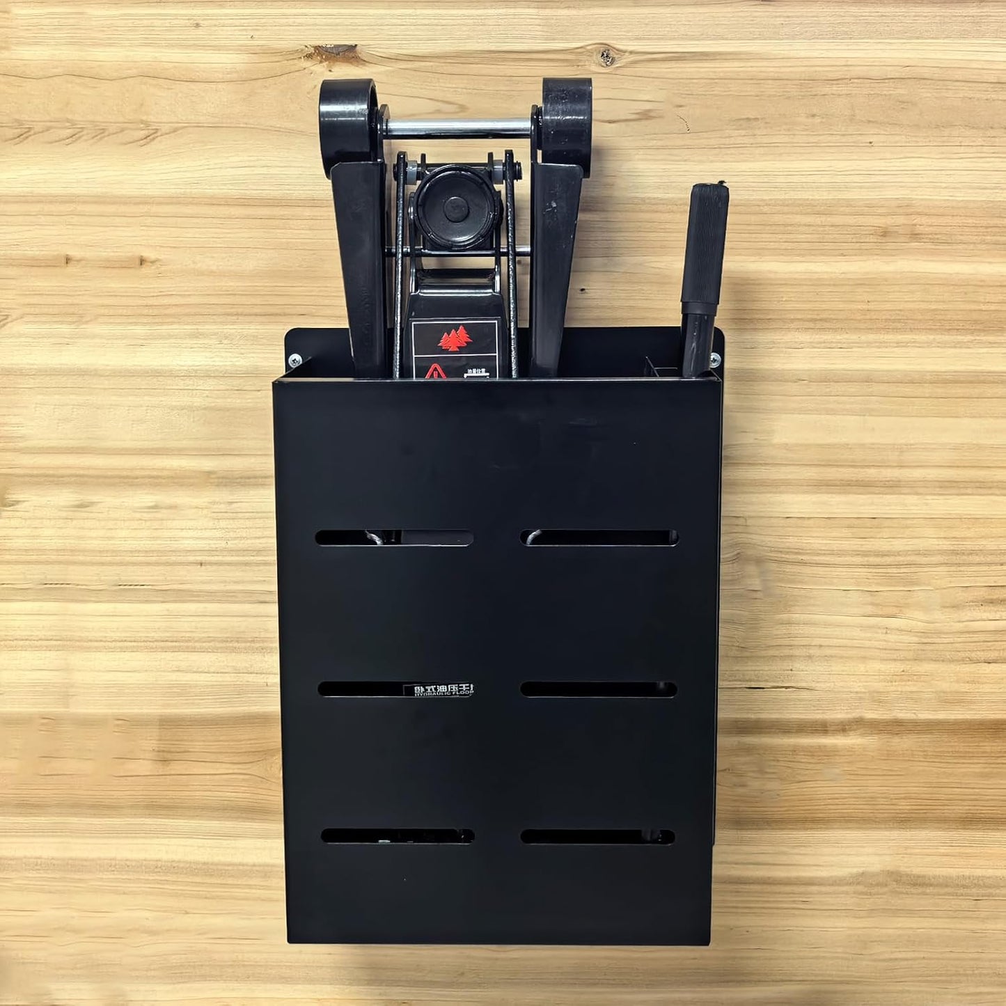 Wall Mount Floor Jack Stand Rack Pouch Stabilizer,Car Hydraulic Trolley Jack Stands Holder Enclosed Storage Brackets Tower Trailer Garage Shop Organizer Accessories Tool （No Screws Installed）