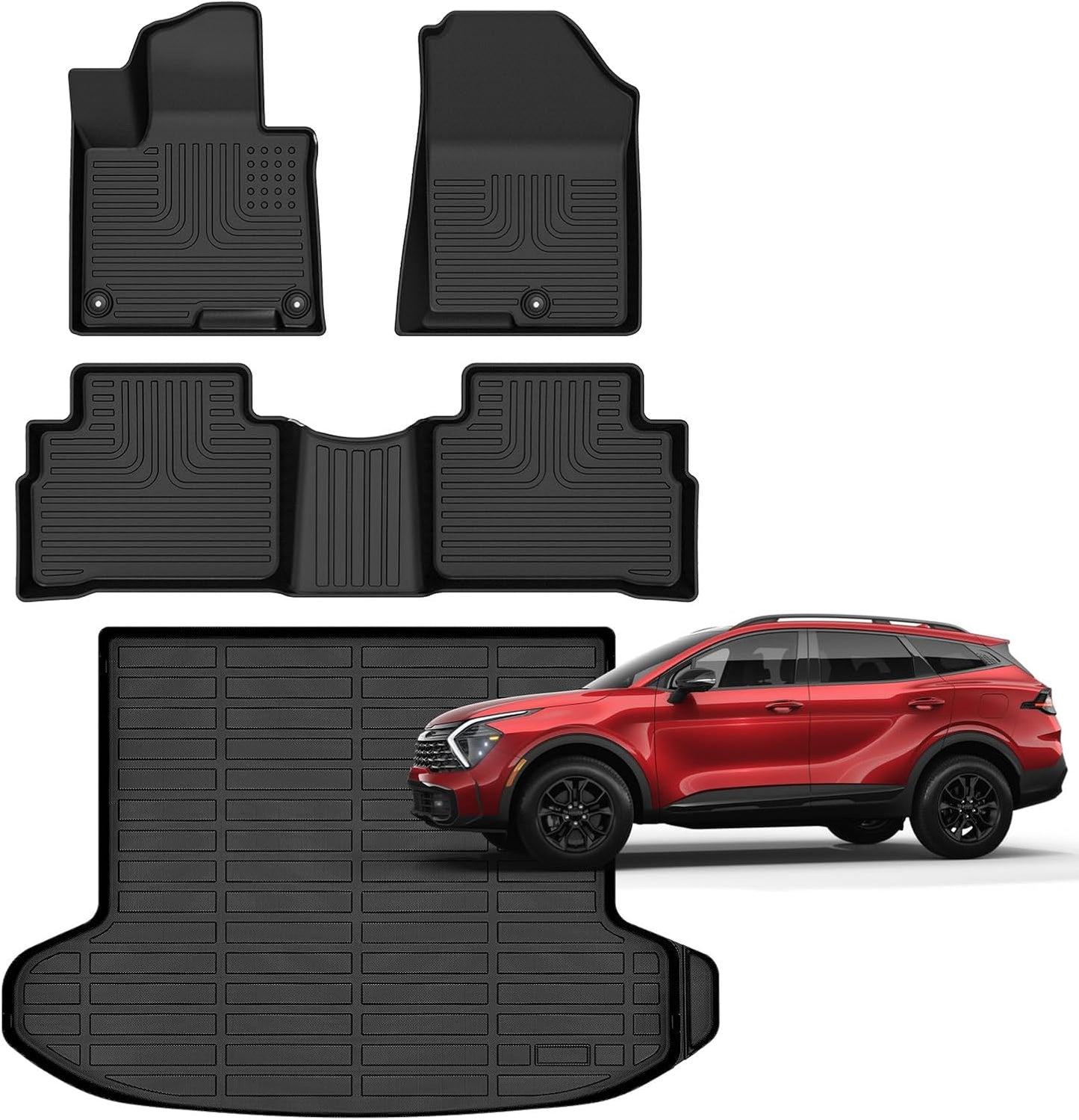 Accessories for Kia Sportage Floor Mats 2023 2024 2025 (Gas Only) Car Mats for Kia Sportage All Weather Floor Mats Cargo Liner LX| EX| X-Line| SX| SX Prestige| X-Pro| X-Pro Prestige