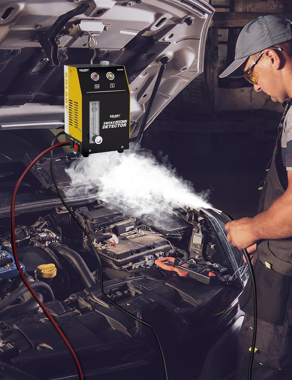 Automotive EVAP Smoke Machine Test - 12V DC Vacuum Smoke Leak Detector with Built-in Air Pump