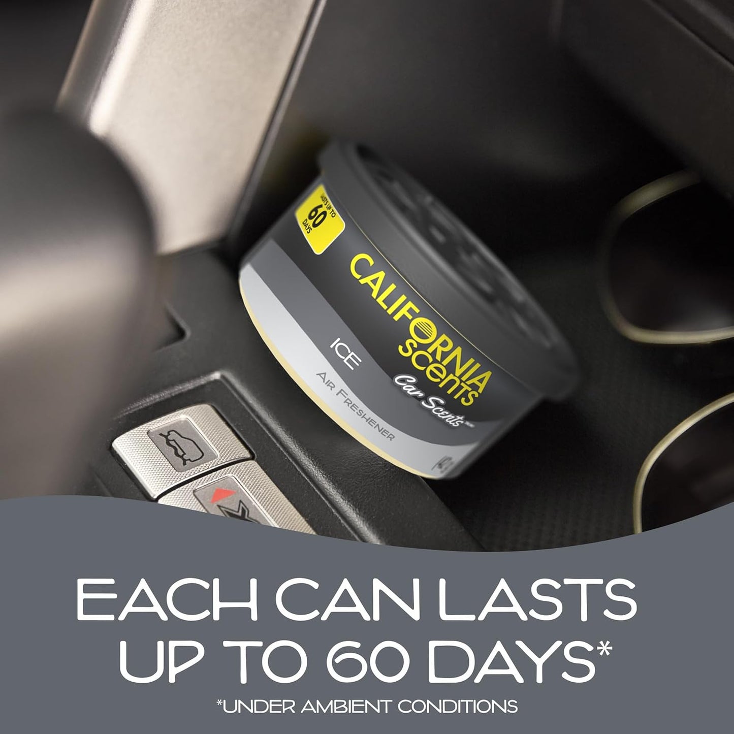 California Scents Car Freshener Can, Odor Neutralizer, Ice Scent, Pack of 12