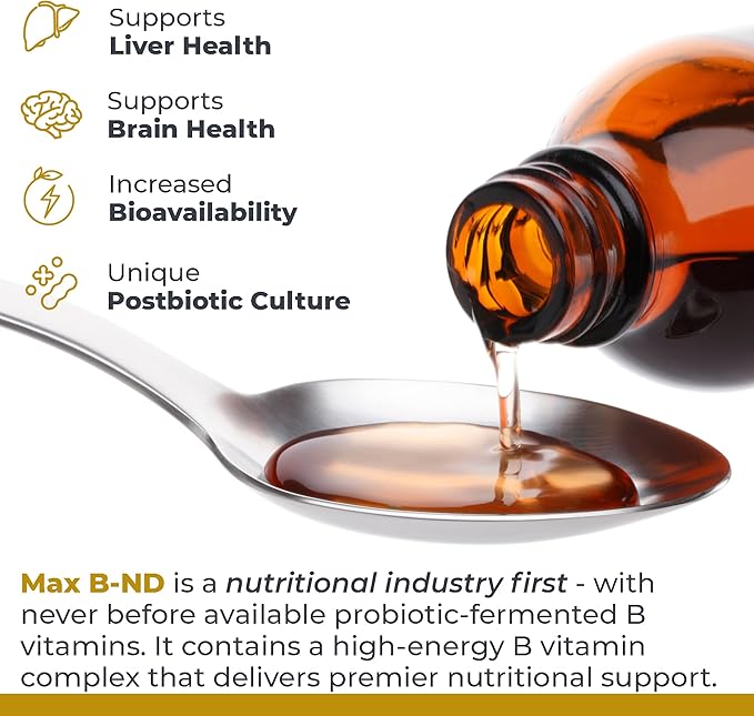 Premier Research Labs Max B-ND - Liquid Vitamin B Complex for Liver & Brain Health, Sublingual Drops for Men & Women with Thiamin, B12 & B6-8 Fl Oz Bottle