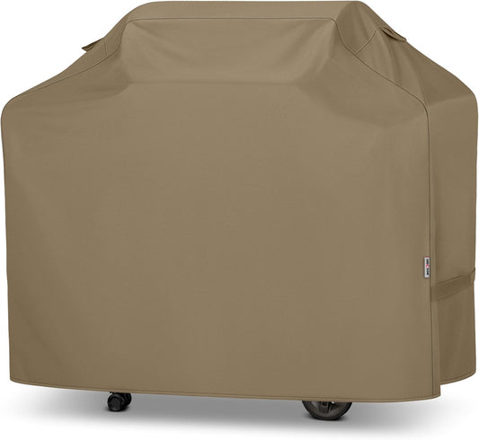 Unicook Grill Cover 60 Inch, Heavy Duty Waterproof Gas Grill Cover for Outside, Fade Resistant Barbecue Protector with Sealed Seam, Fits Weber Char-Broil Nexgrill BBQs up to 58" Wide，Neutral Taupe