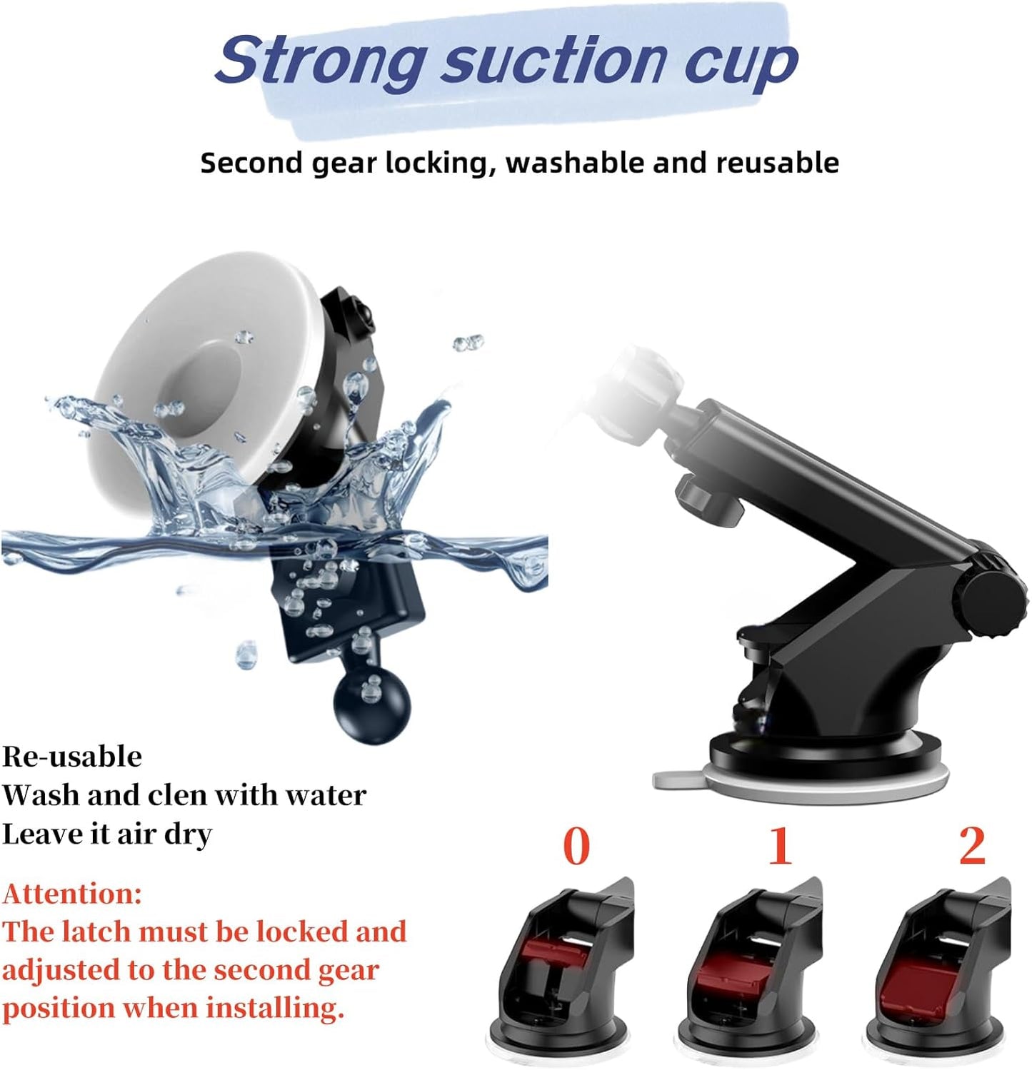 Carplay Mount with Scrwes Flexible Suction Cup Bracket for 7"/ 9"/ 10.26" Car Android Auto Screen Upgraded Windshield Dashboard Suction Cup Mount