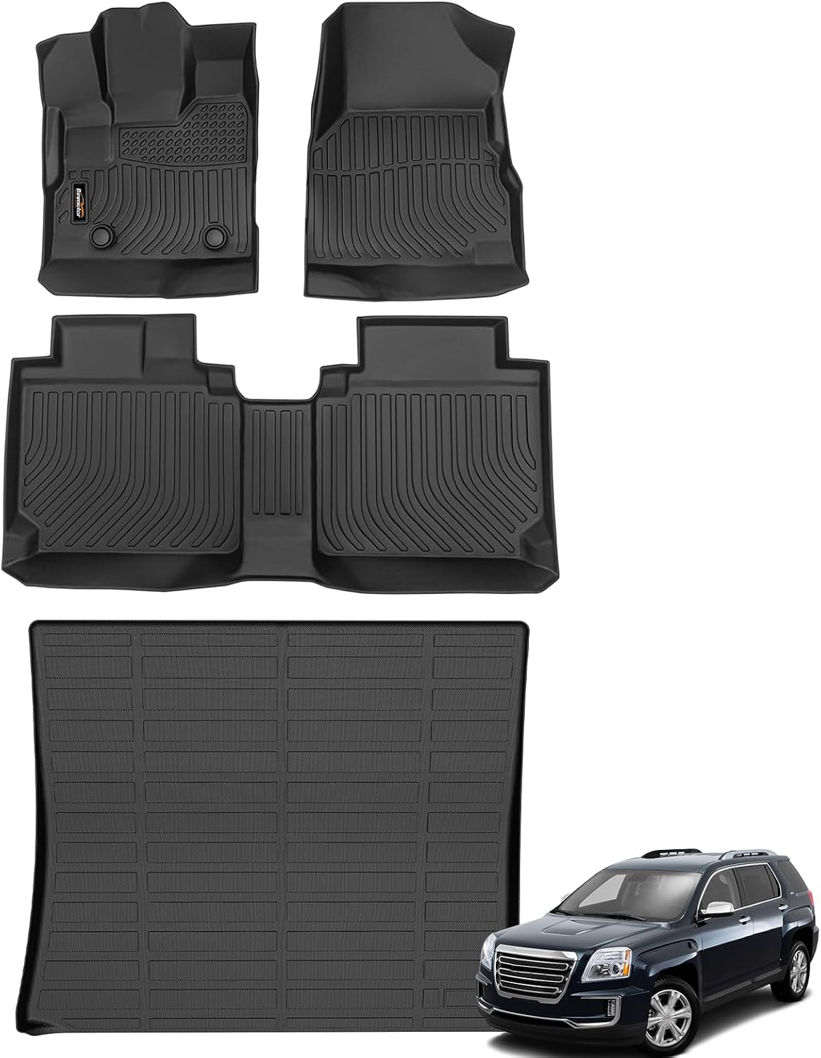 Binmotor-Floor Mats Cargo Liner Set for GMC Terrain 2012-2017丨2012-2017 Chevy Equinox, All Weather Car Floor Mats 2017 GMC Terrain/Chevy Equinox Accessories for Terrain