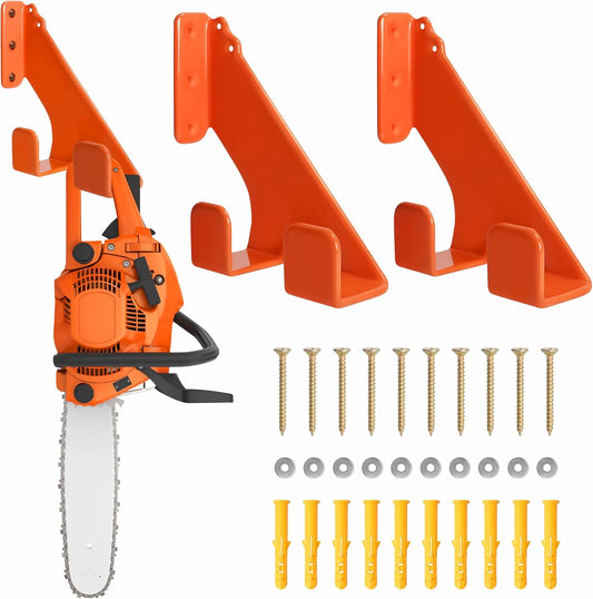 Chainsaw Hanger,2pcs Ideal for Adult Garage Tool Organizer. This Chainsaw Accessory Rust Proof Alloy Steel Construction with Powder Coating, Perfect Wall Mount Solution for Your Chainsaw.(orange)