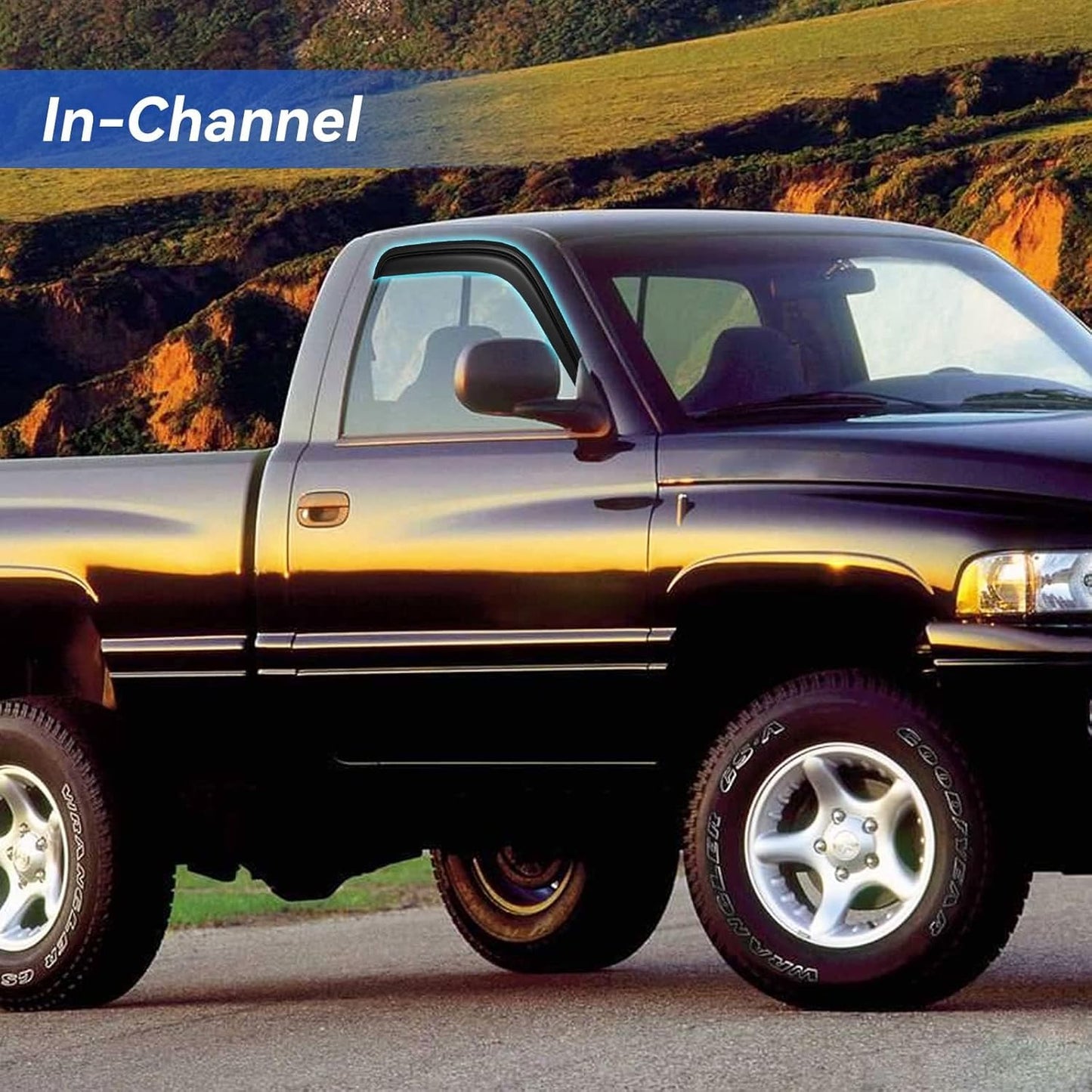 in-Channel Window Visors Rain Guards for 1994-2001 Dodge Ram 1500, Window Wind Deflectors Vent Shades for 94-02 Ram 2500 3500