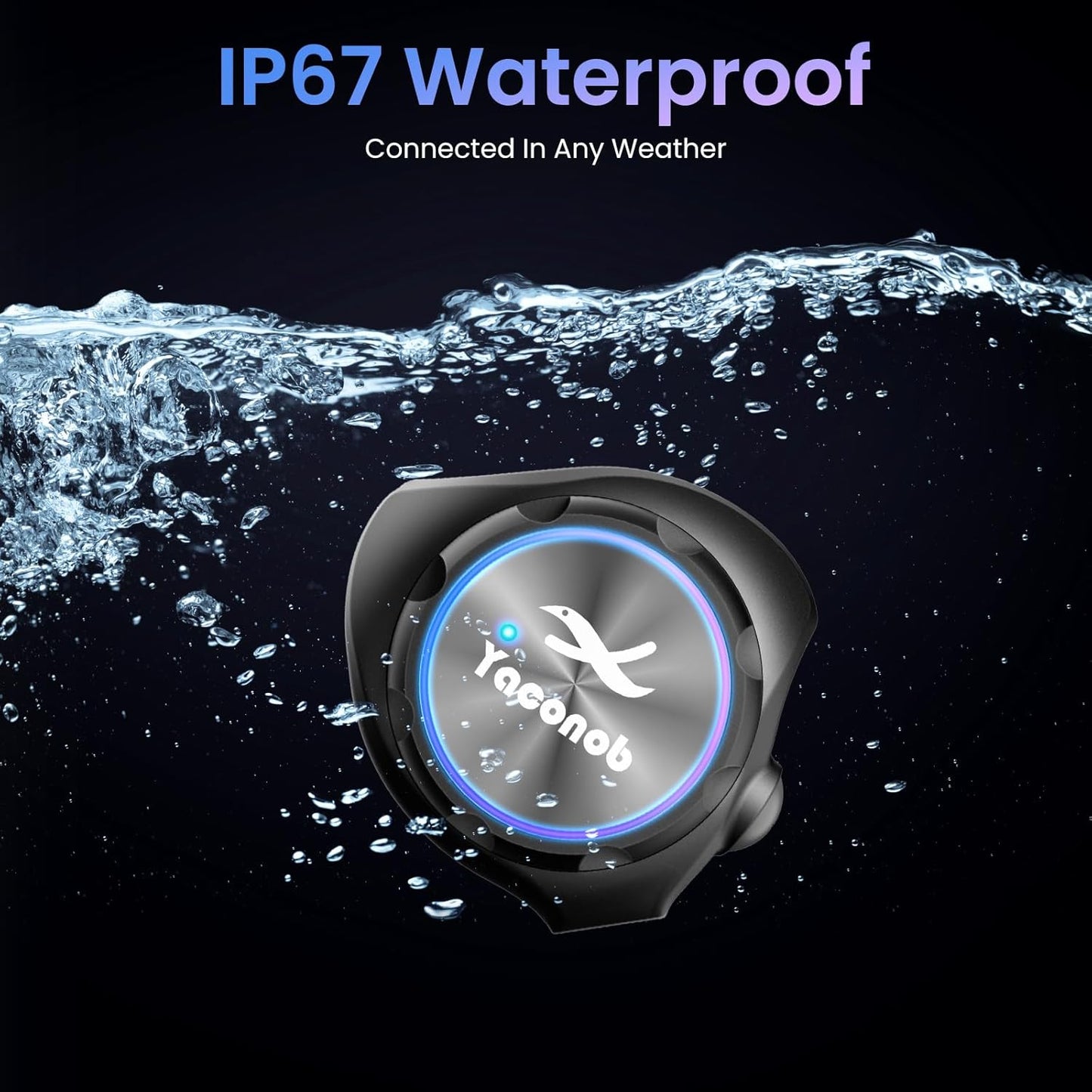 Y3 Helmet Bluetooth Intercom Headset (More Suitable for Couples), Auto Answer Phone, Music, Intercom, Active Noise Cancellation, Waterproof (2 Pack)