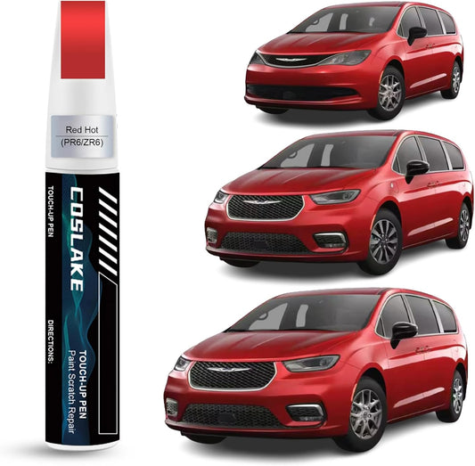 Car Touch Up Paint(Red Hot(PR6/ZR6)) for Chrysler, Car Paint Scratch Repair Kit, Quick & Easy Solution to Repair, 2 in 1 Scratch Remover Pen with 2PCS Disposable Micro Applicators