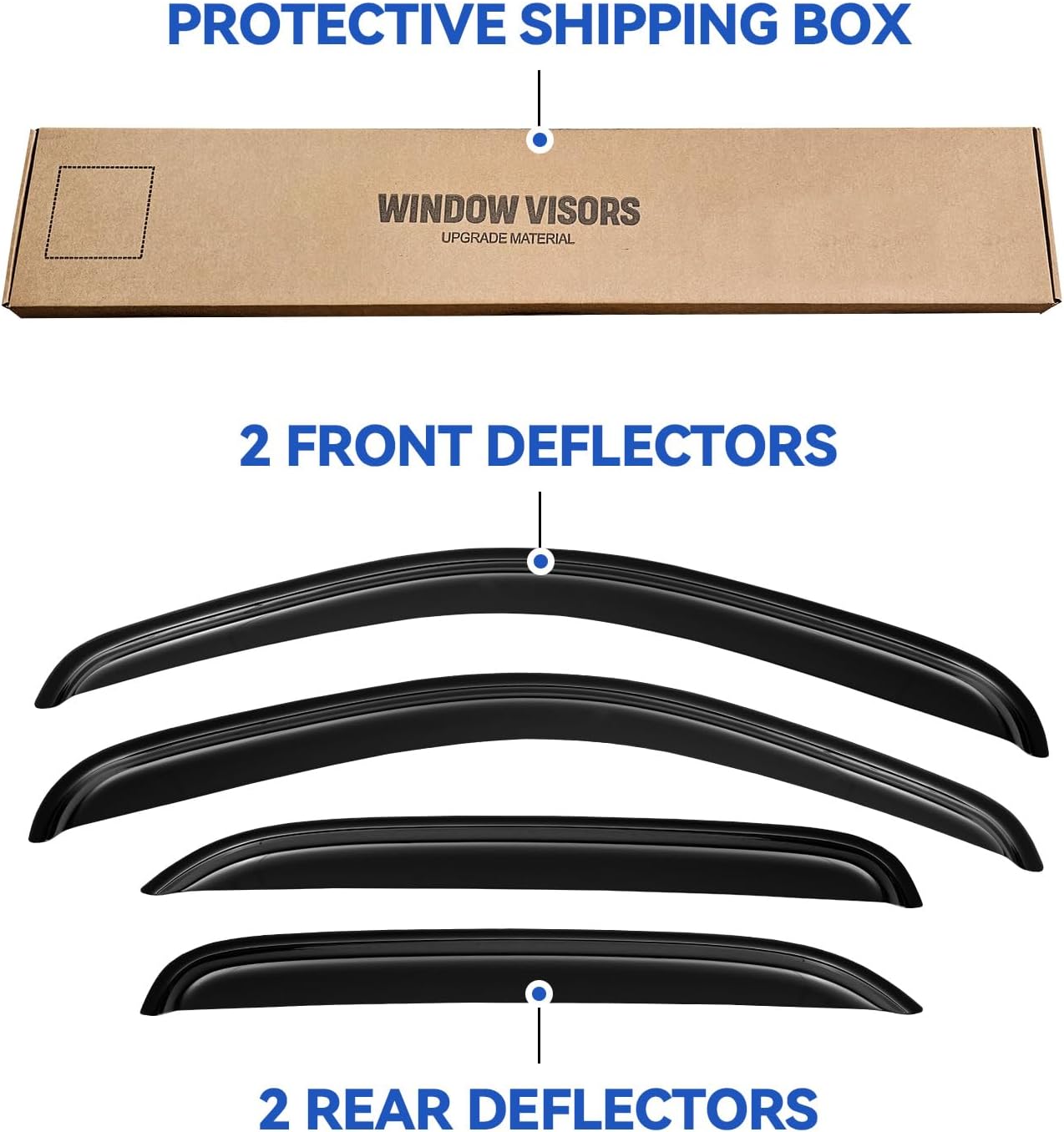 Window Visors Rain Guards for 2007-2014 Chevy Tahoe/GMC Yukon, Out-Channel Window Vent Wind Deflectors Visors Shades for 07-14 Tahoe/Yukon