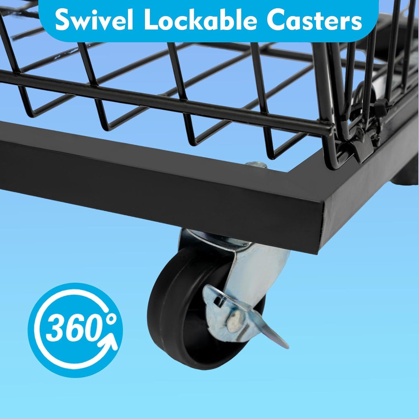 Retail Display Rack 5-Tier Market Merchandise Display Shelf Fruit Storage Shelf Vegetable Snack Basket Retail Store Supplies with Wheels for Home Store Market (18" D X 19" W X 55" H- Black)